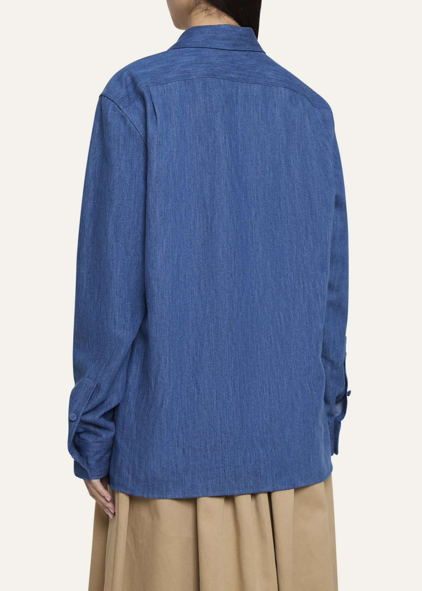 Gabriela Hearst Judie Button Down Denim Shirt Image 3 of 5
