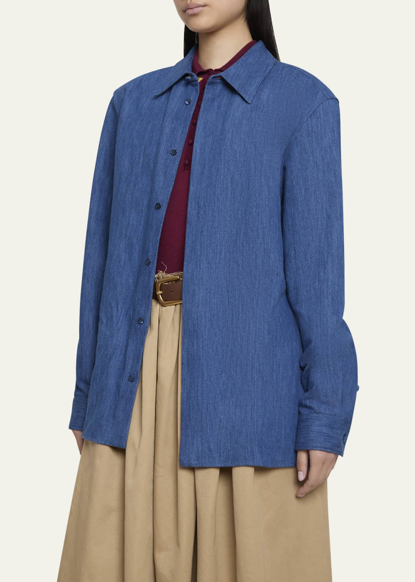 Gabriela Hearst Judie Button Down Denim Shirt Image 4 of 5