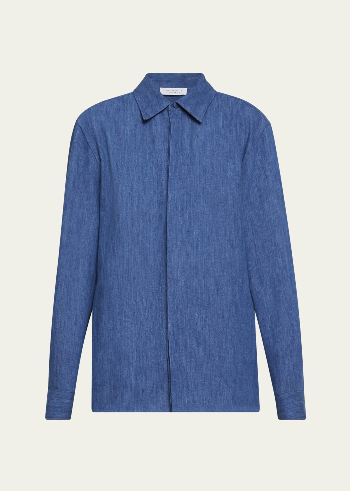 Gabriela Hearst Judie Button Down Denim Shirt Image 1 of 5