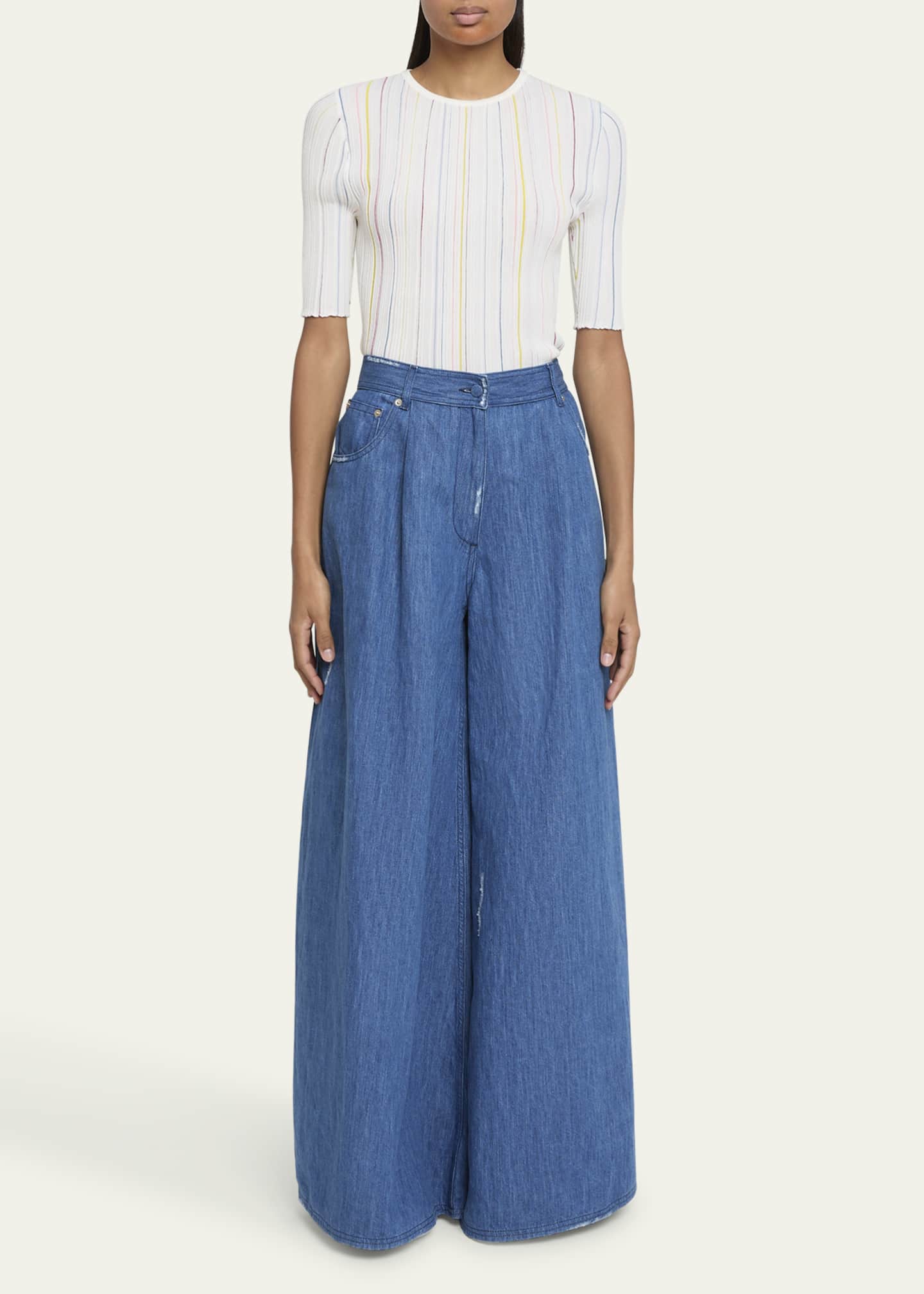Gabriela Hearst Brenn Distressed Wide Leg Jeans Image 2 of 5