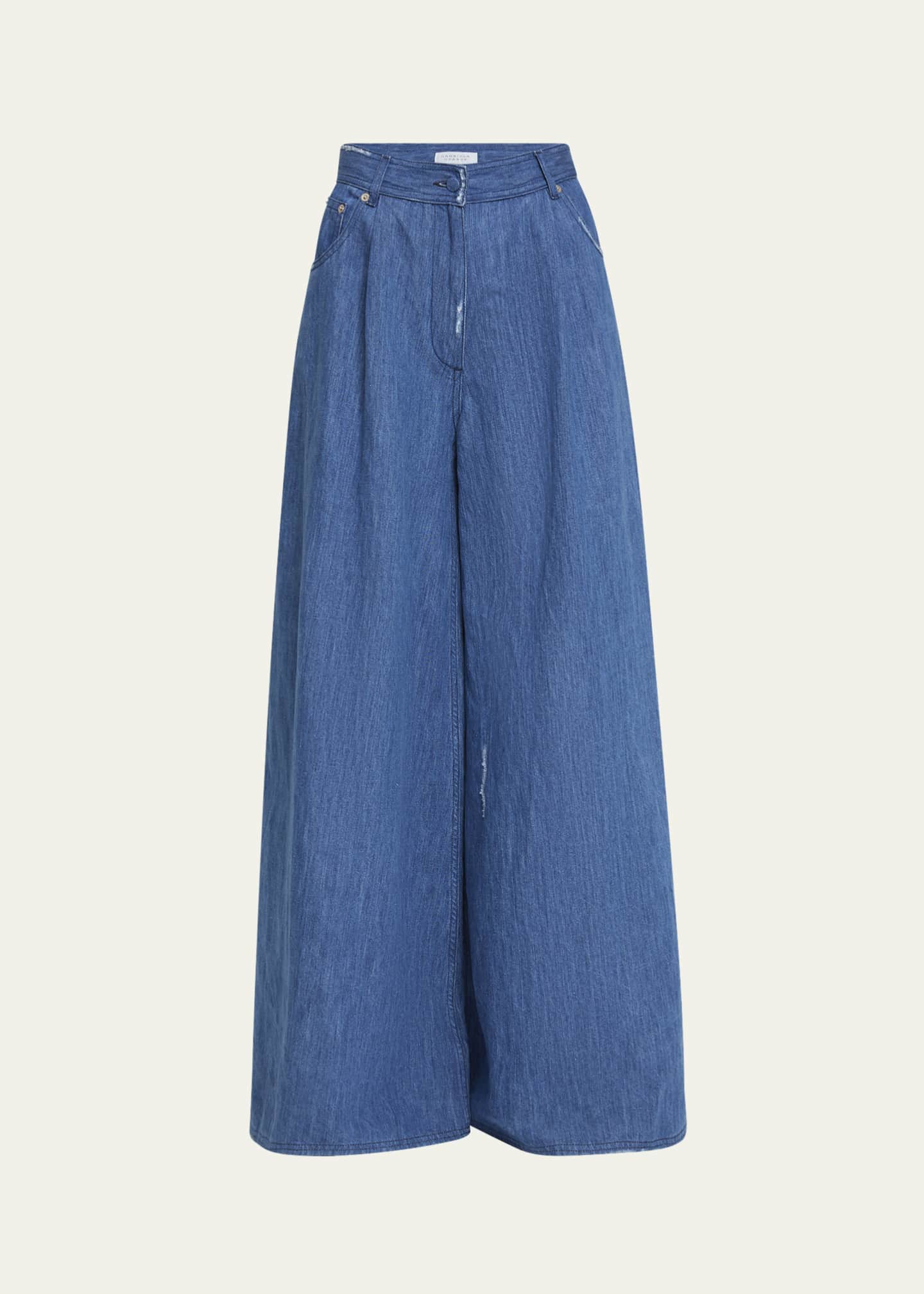 Gabriela Hearst Brenn Distressed Wide Leg Jeans Image 1 of 5