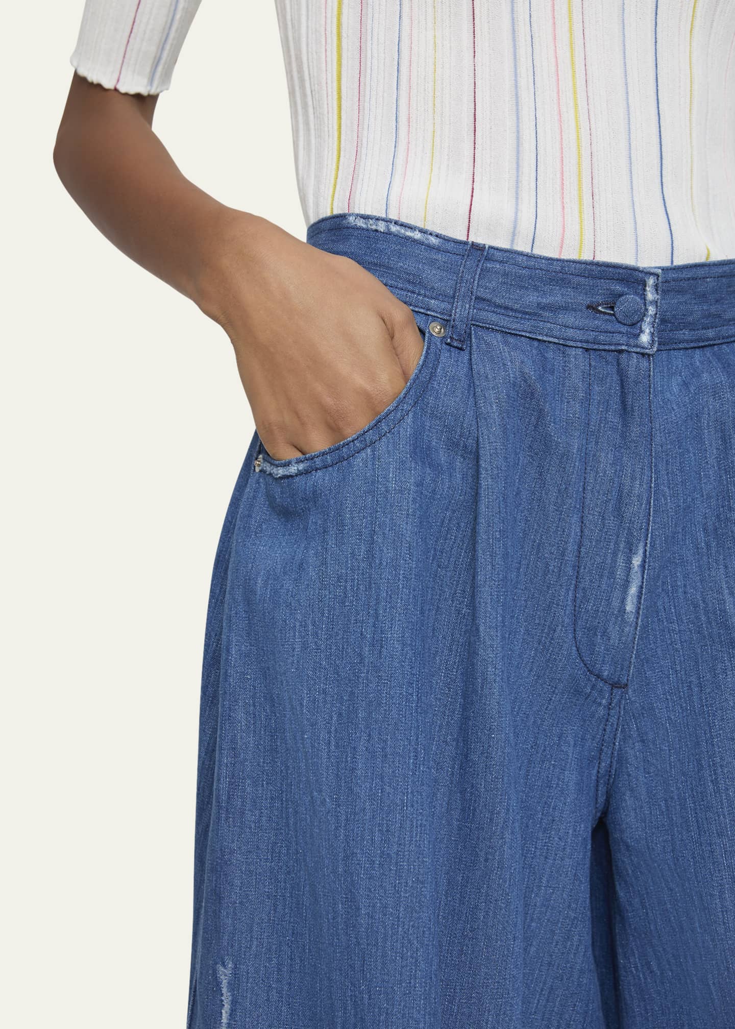 Gabriela Hearst Brenn Distressed Wide Leg Jeans Image 5 of 5