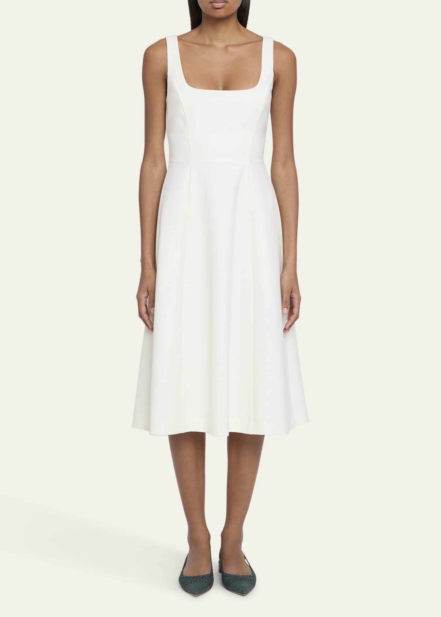 Gabriela Hearst Adaline Seamed Wool Midi Dress Image 2 of 5