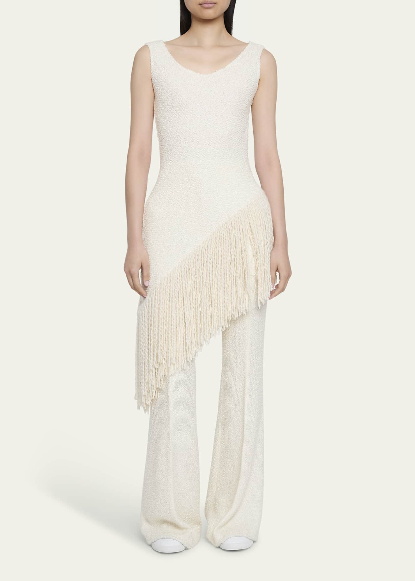 Gabriela Hearst Ursin Fringed Silk Bouclé Top Image 2 of 5