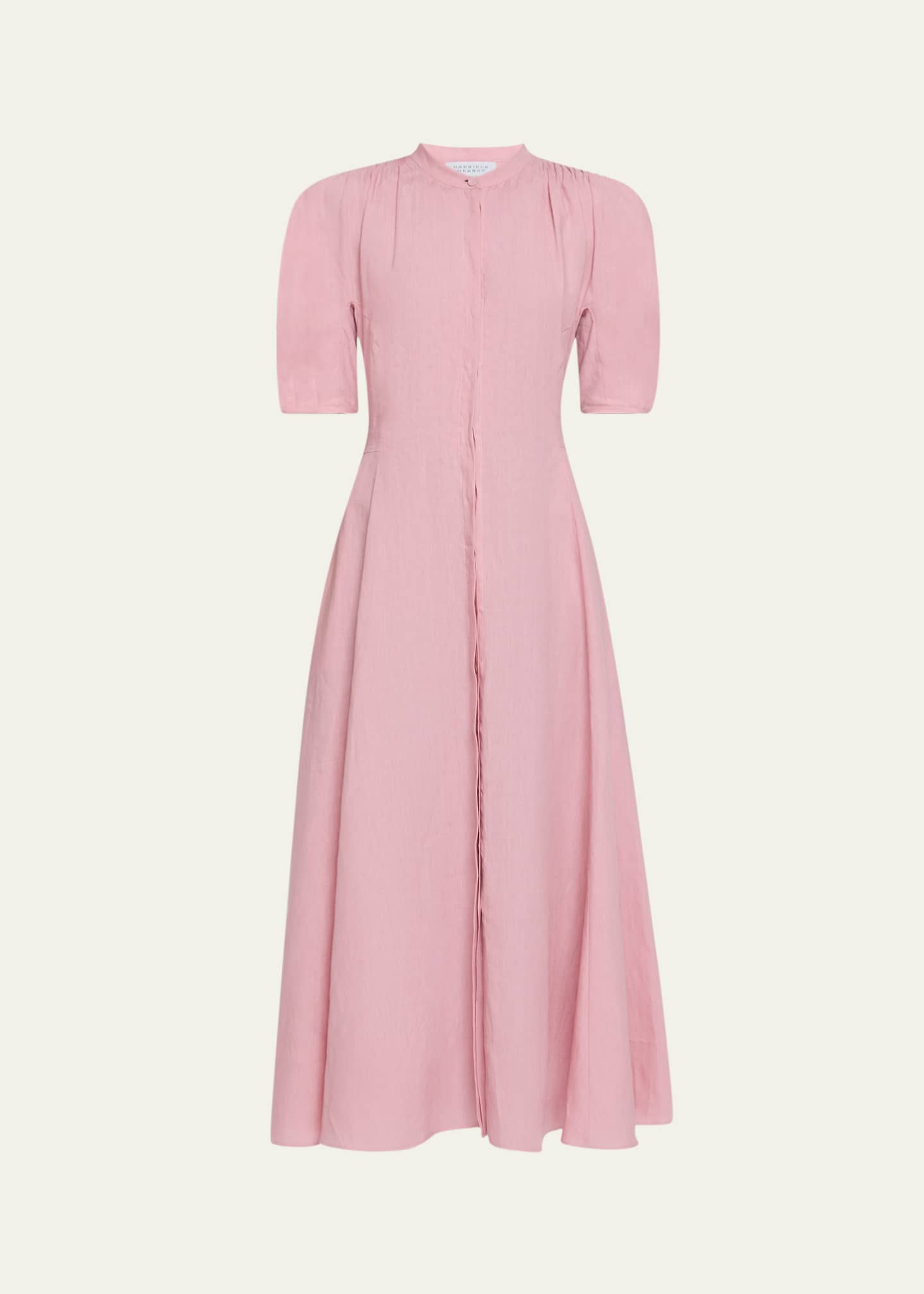 Gabriela Hearst Arabella Puff-Sleeve Linen Dress Image 1 of 5