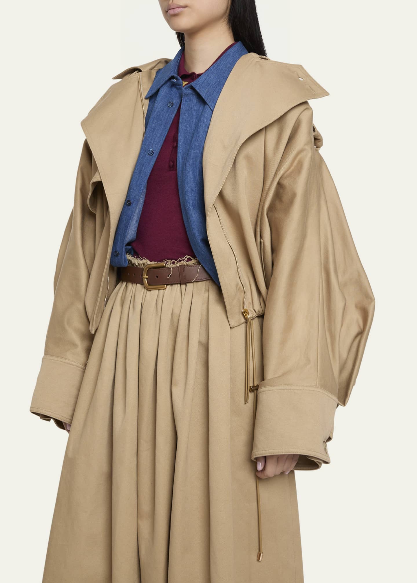 Gabriela Hearst Hunt Drawcord Oversized Trench Jacket Image 4 of 5