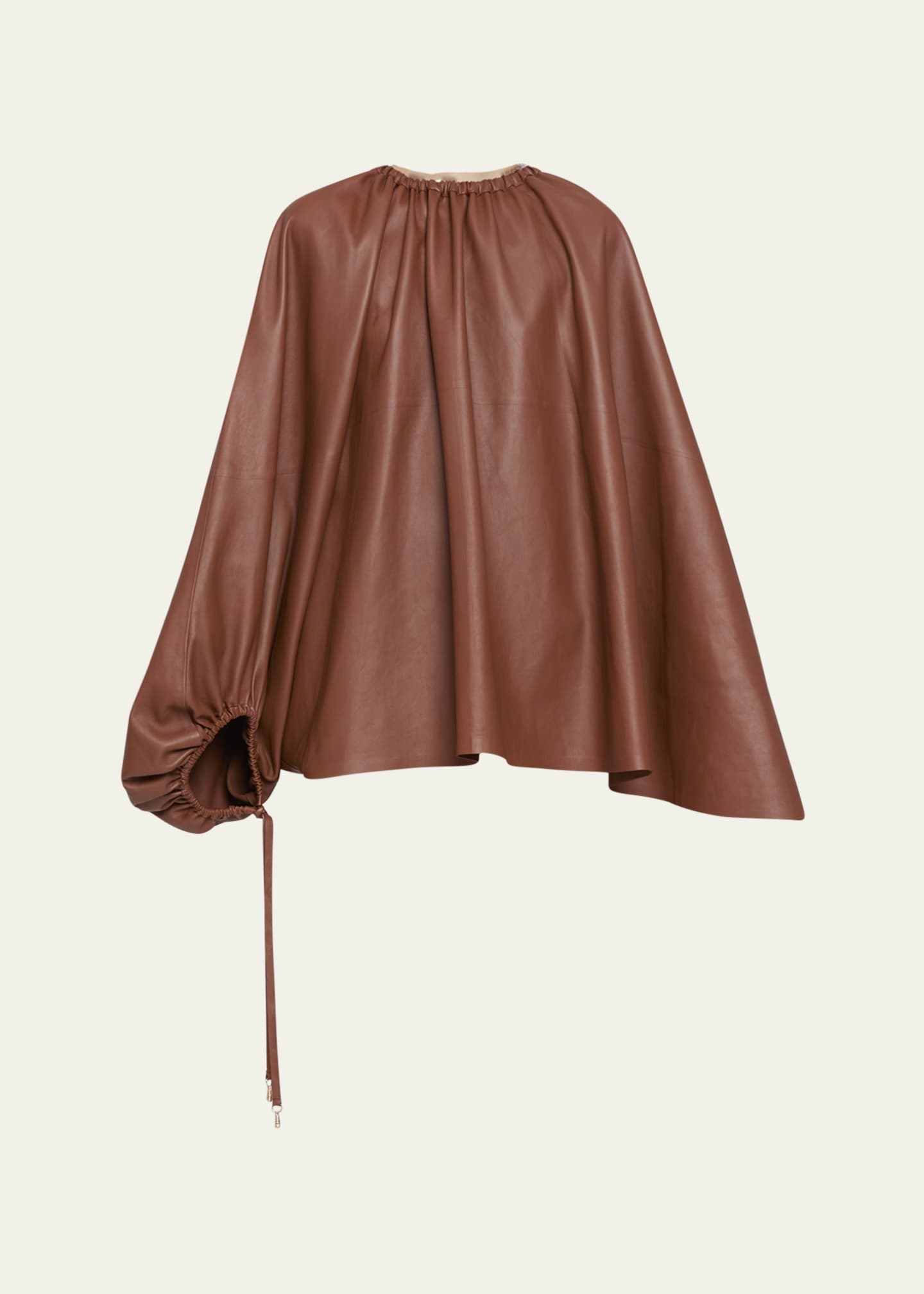 Gabriela Hearst Wilmer Asymmetric Leather Cape Top Image 1 of 5