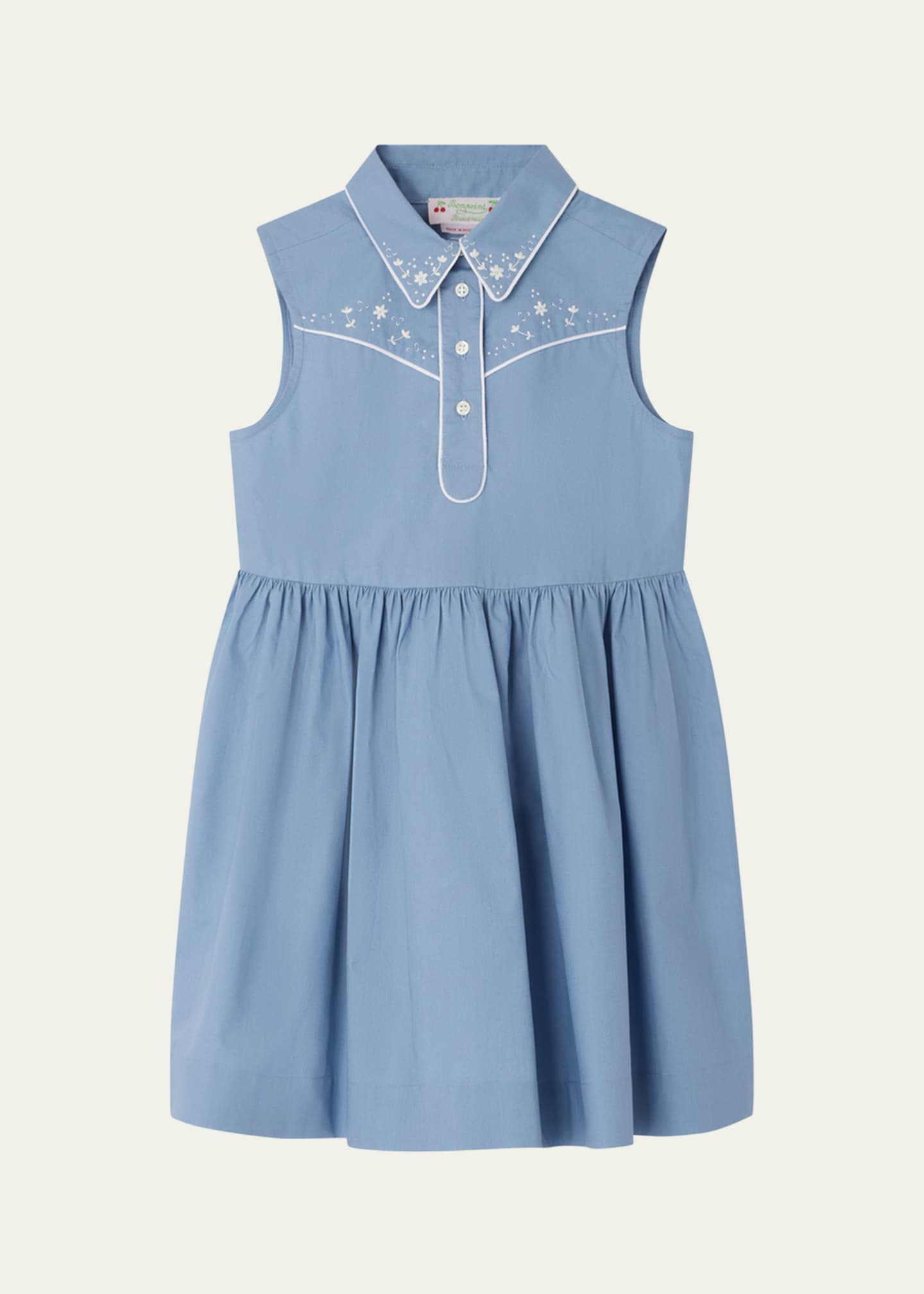 Bonpoint Girl's Ermance Floral Embroidered Dress, Size 4-14 Image 1 of 3