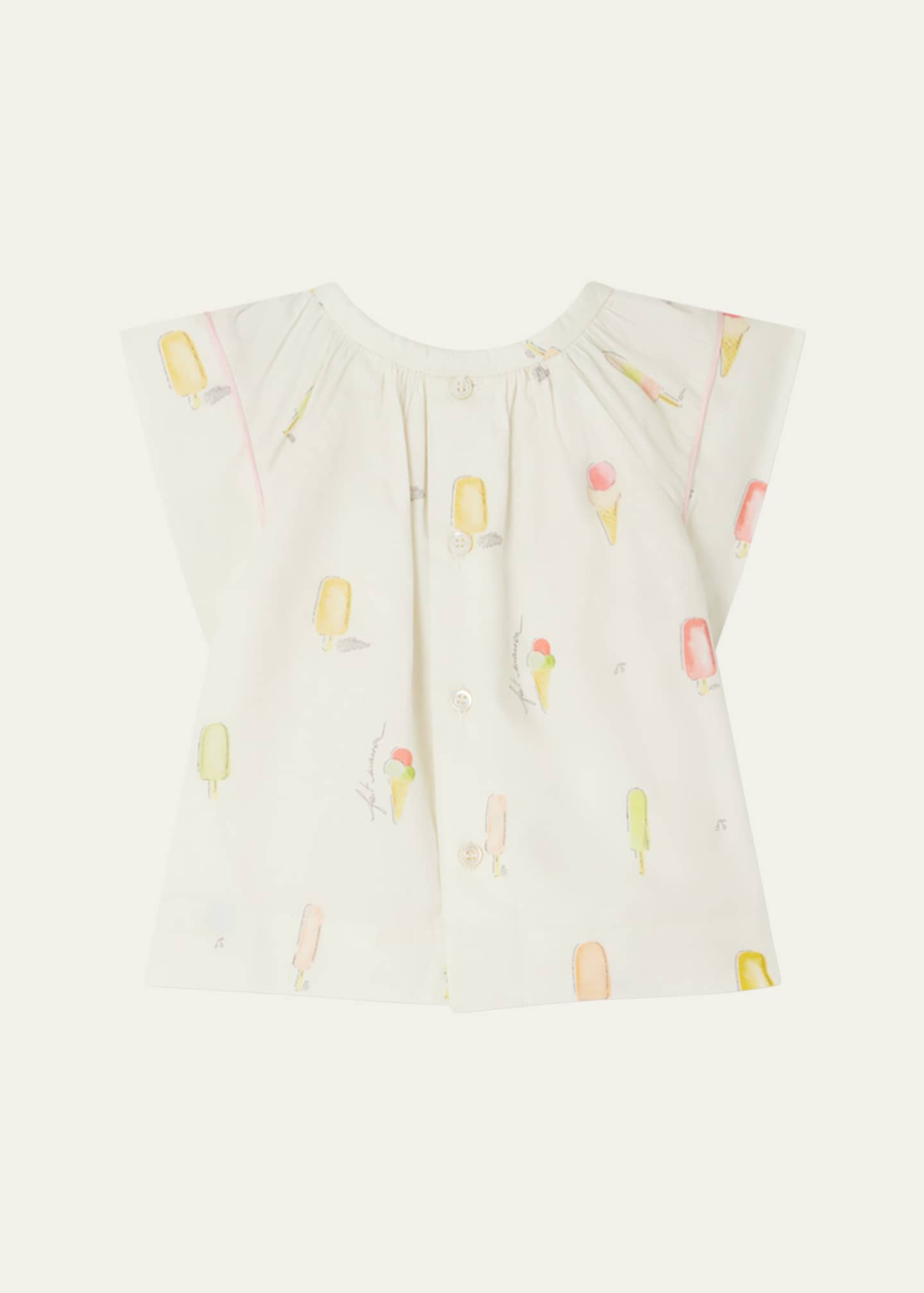 Bonpoint Girl's Alisia Ice Cream Printed Blouse, Size 12M-3 Image 2 of 3