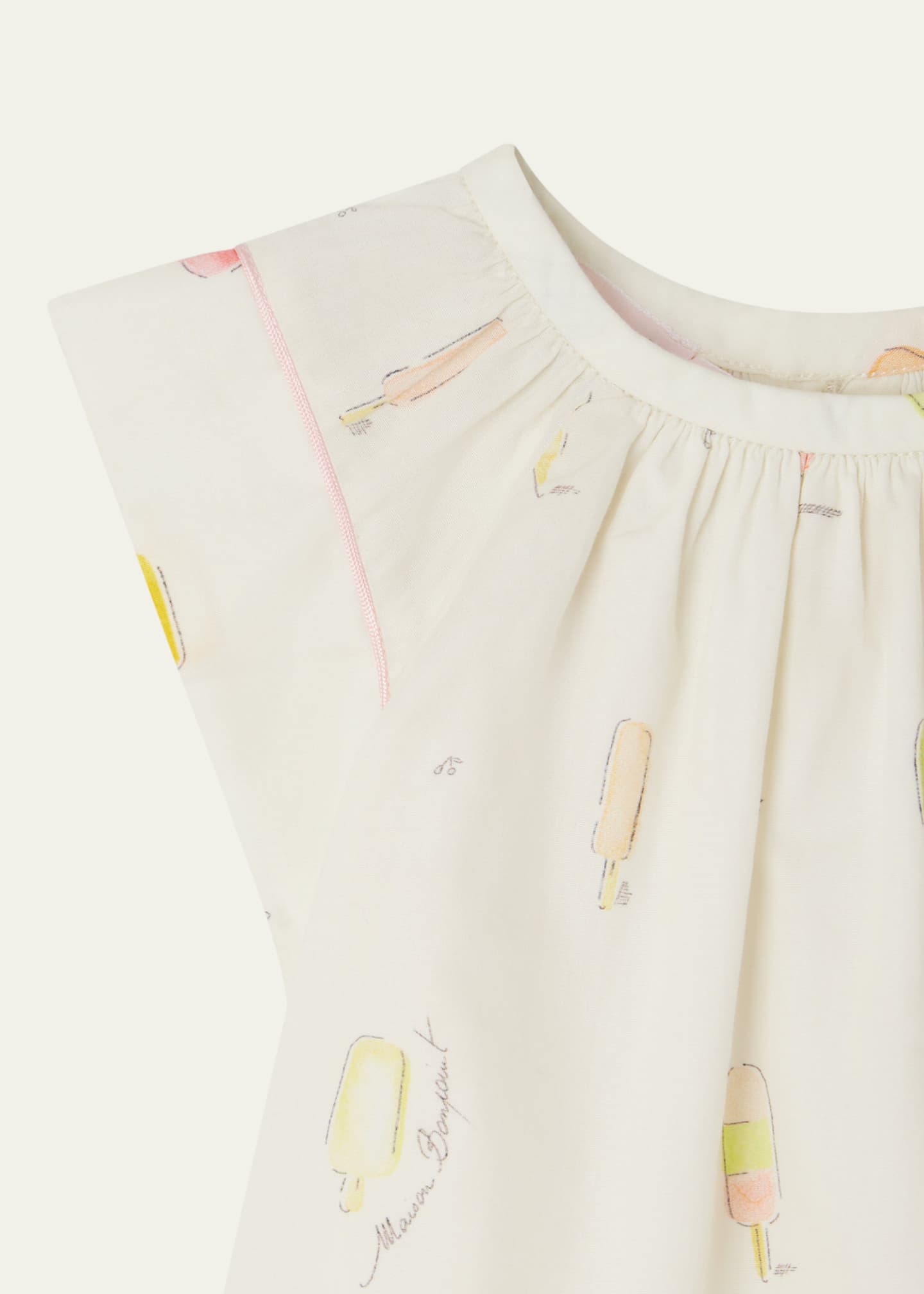 Bonpoint Girl's Alisia Ice Cream Printed Blouse, Size 12M-3 Image 3 of 3