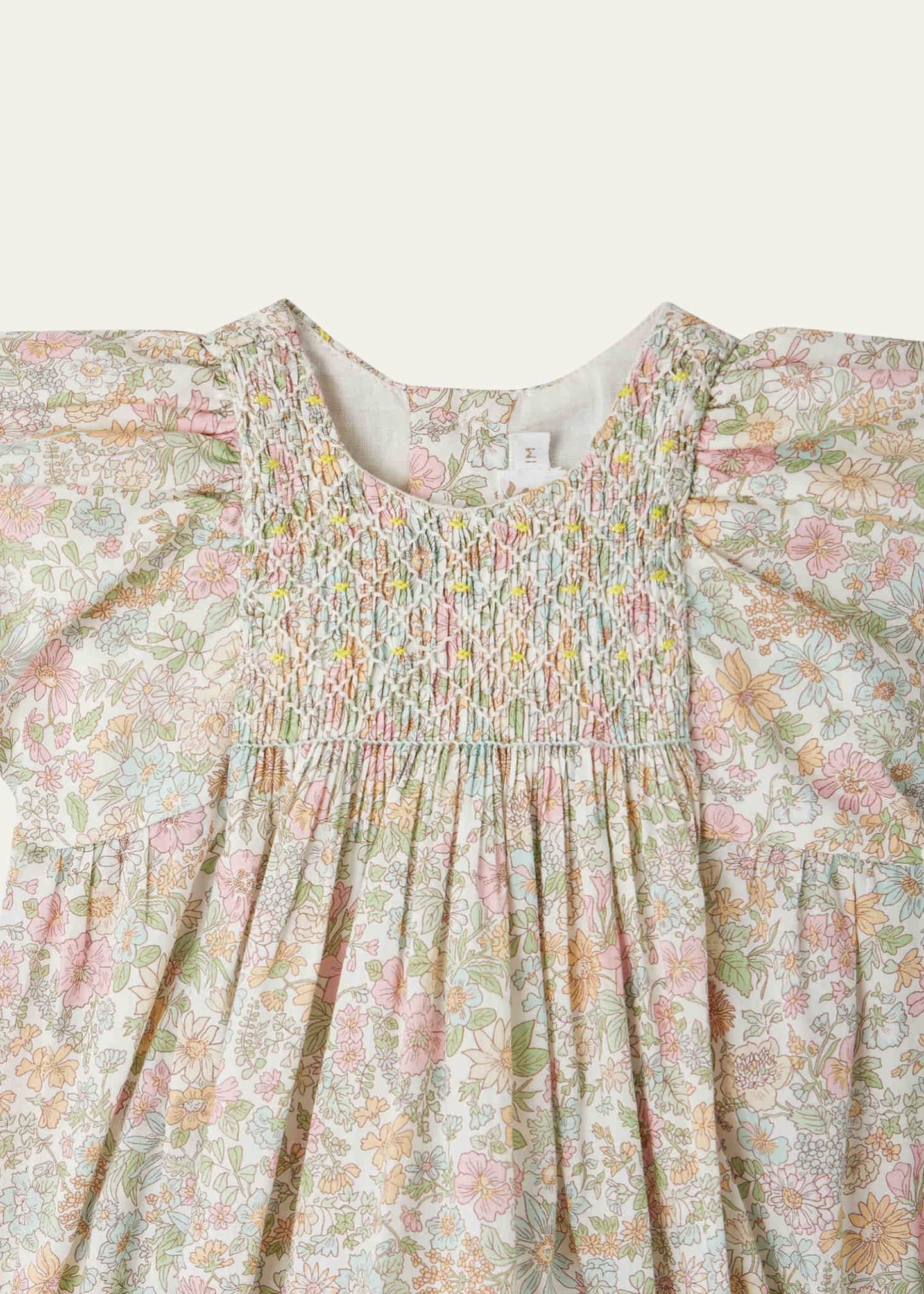 Bonpoint Girl's Floral Cotton Romper, Size 3M-18M Image 3 of 3
