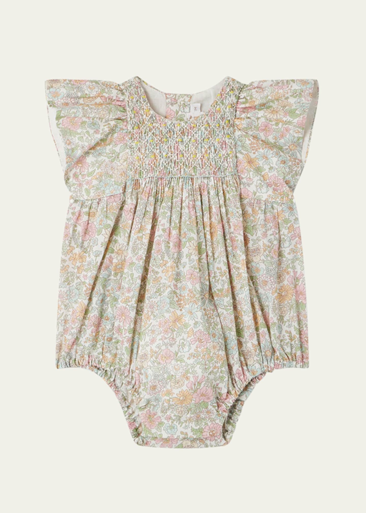 Bonpoint Girl's Floral Cotton Romper, Size 3M-18M Image 1 of 3