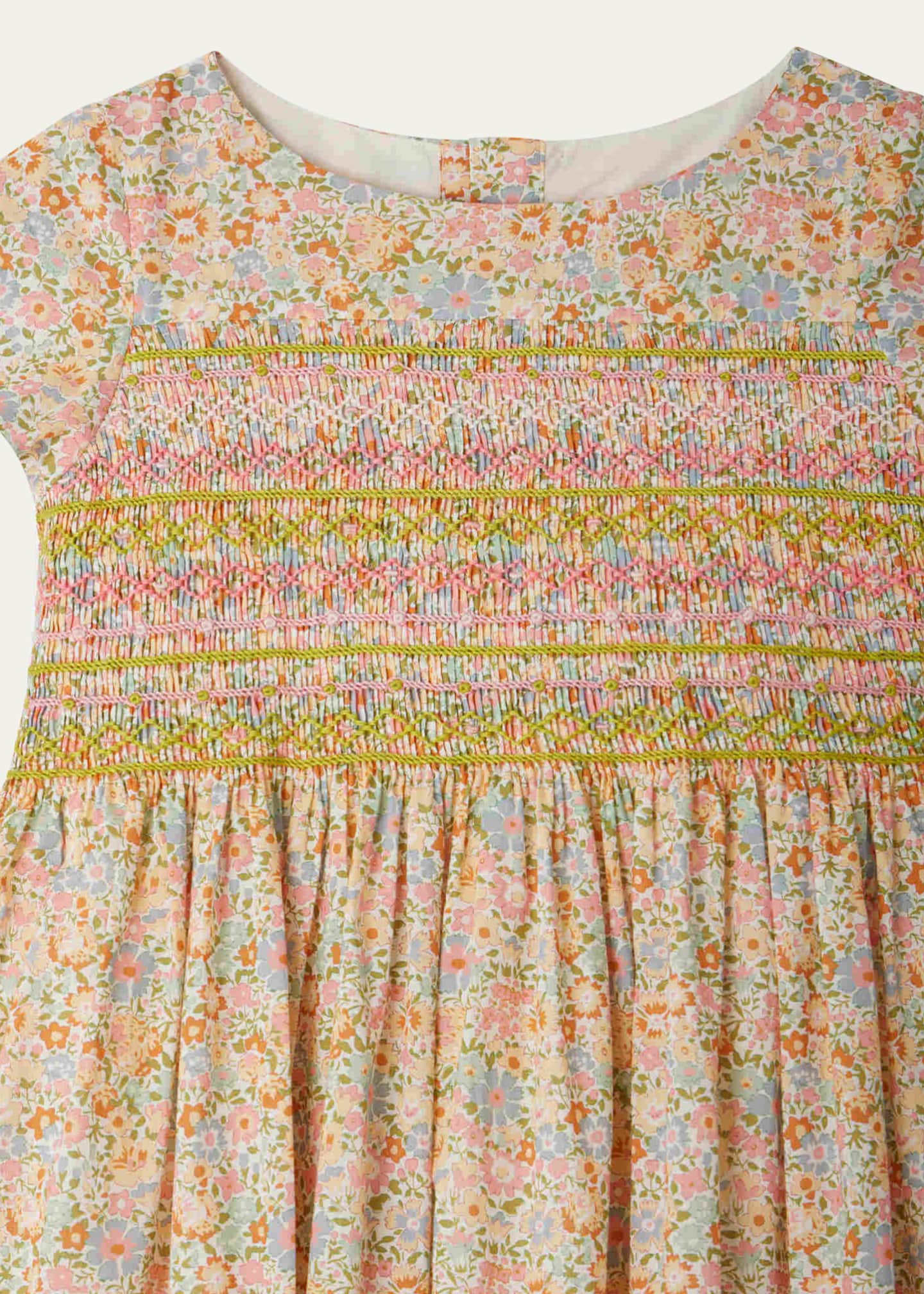 Bonpoint Girl's Duchesse Floral-Print Smocked Dress, Size 4-12 Image 3 of 3