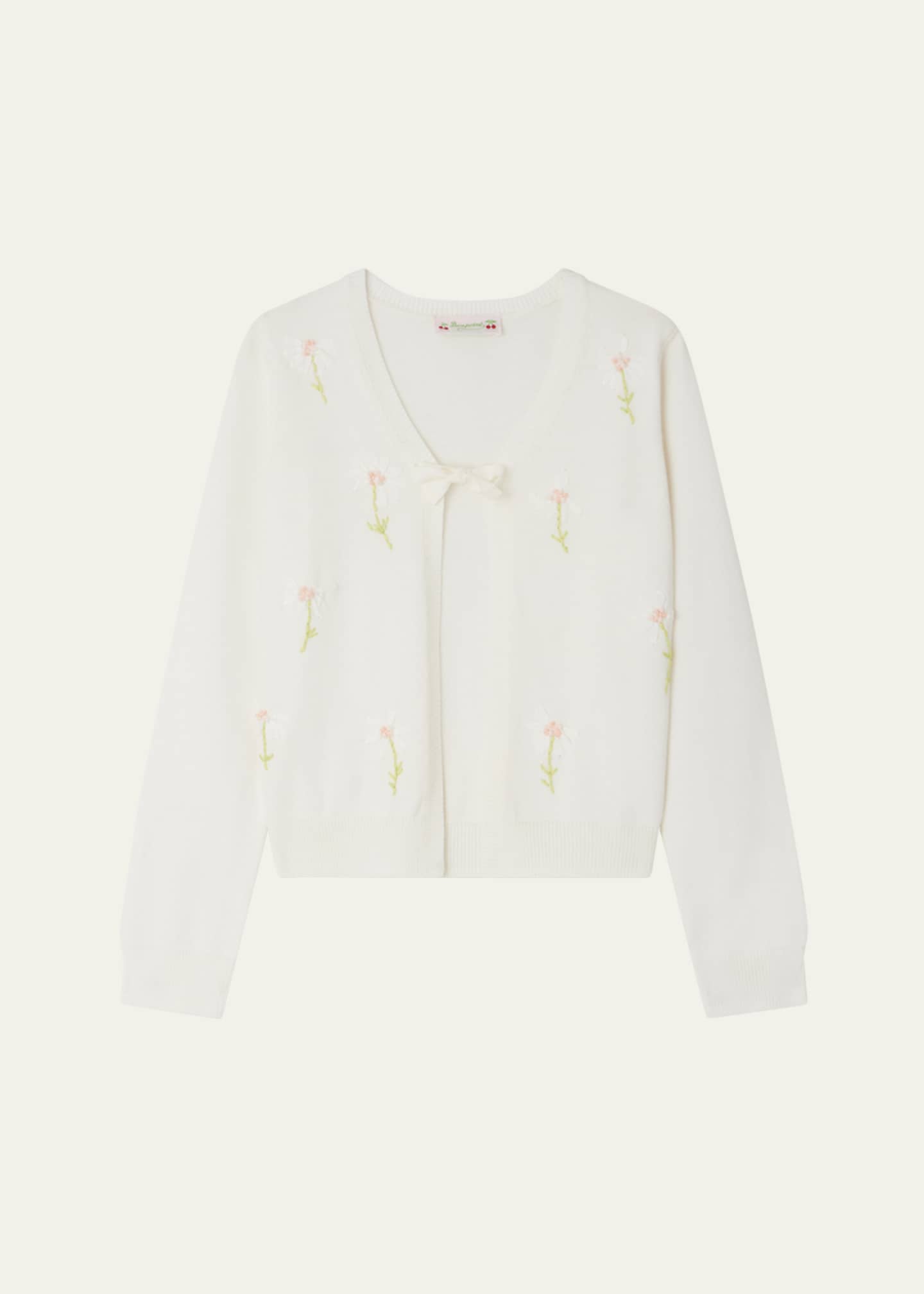 Bonpoint Girl's Esmia Floral Embroidered Cardigan, Size 4-14 Image 1 of 3