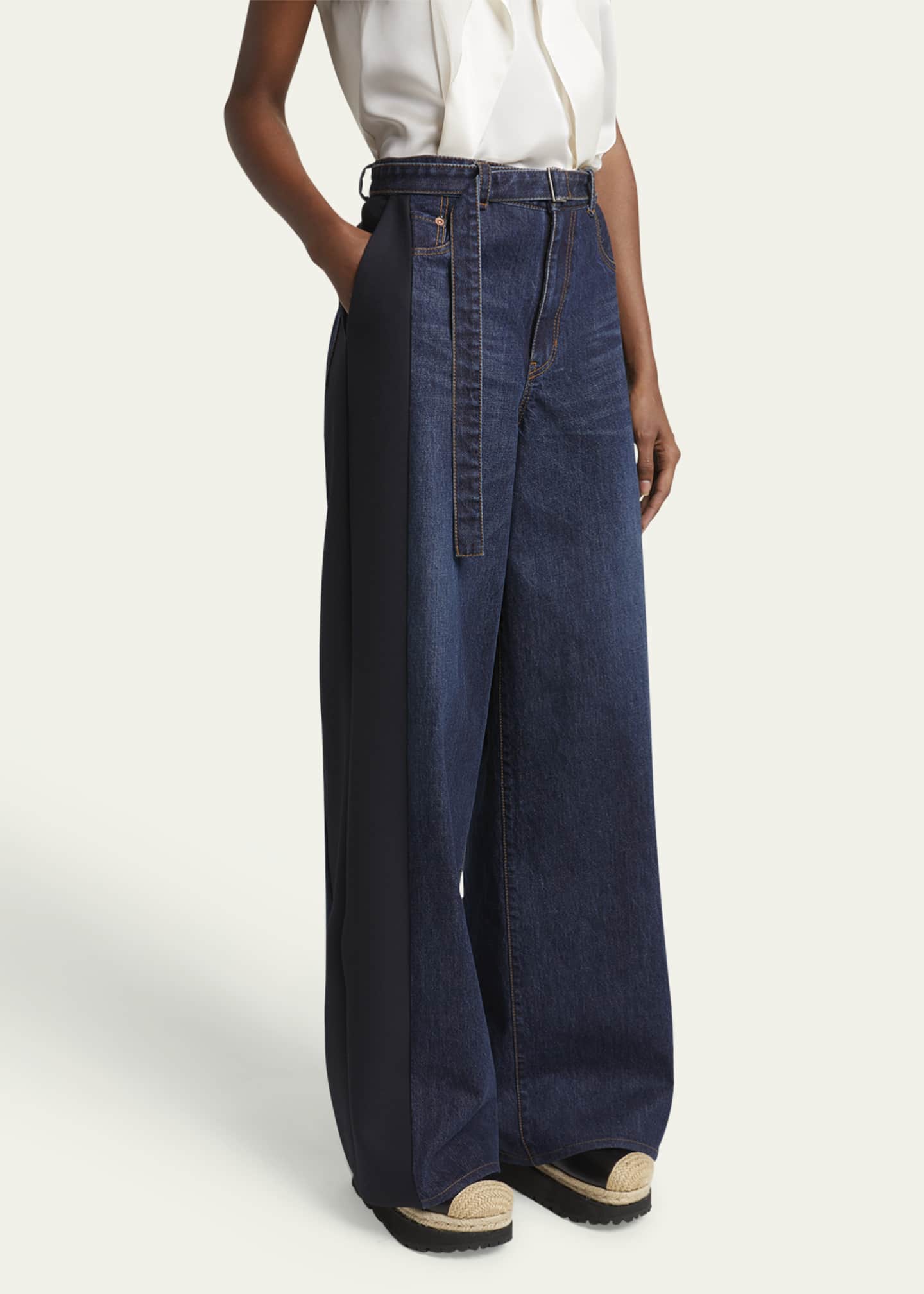 【BAON】[unisex] Keulan Belted Wide Denim Pants 06602-