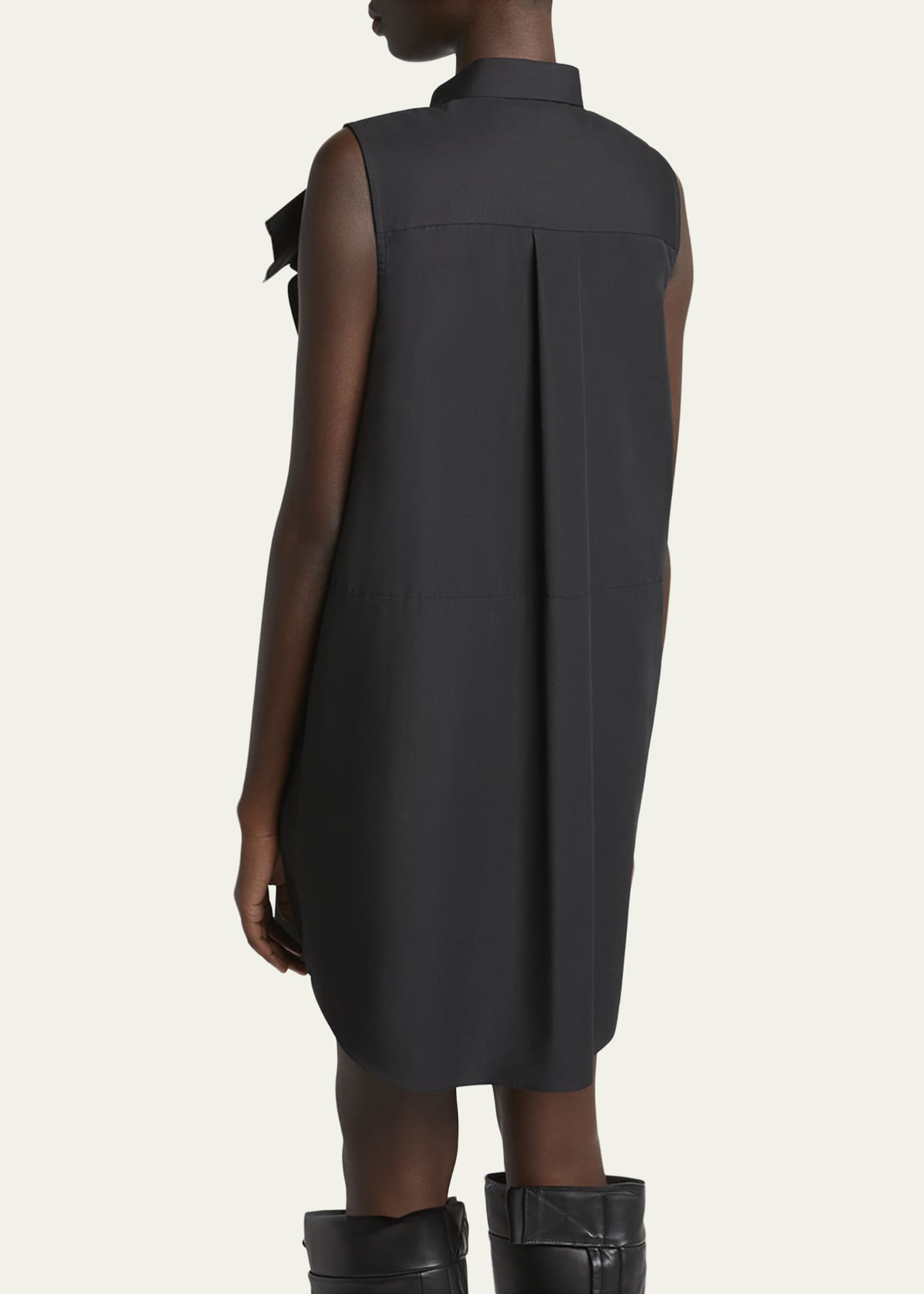 SACAI Ruffle High Neck Poplin Mini Dress Image 3 of 5