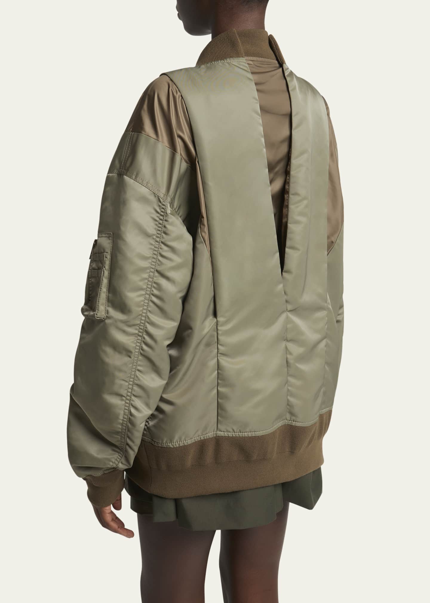 SACAI Grosgrain Insert Nylon Bomber Jacket Image 3 of 5