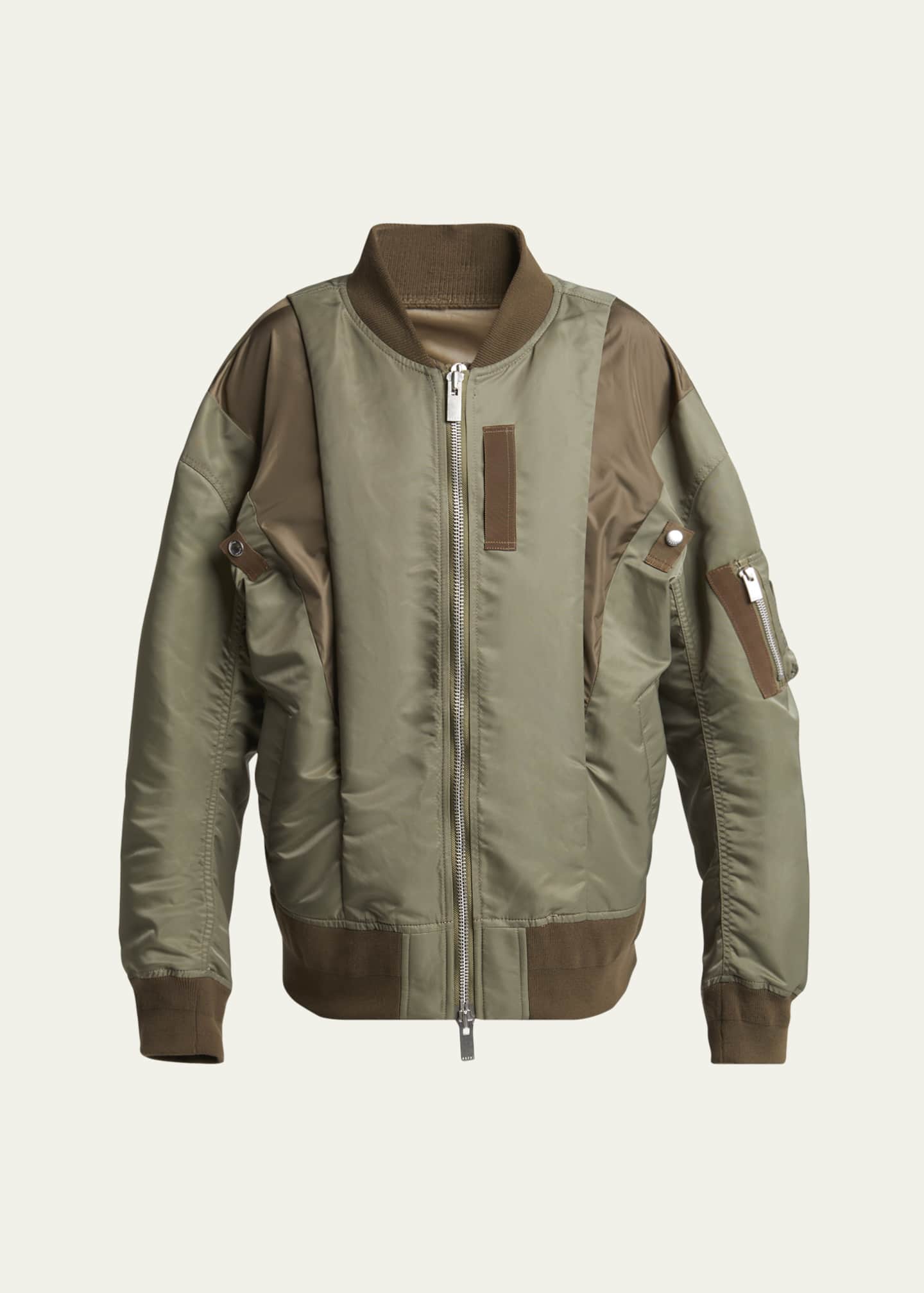 SACAI Grosgrain Insert Nylon Bomber Jacket Image 1 of 5
