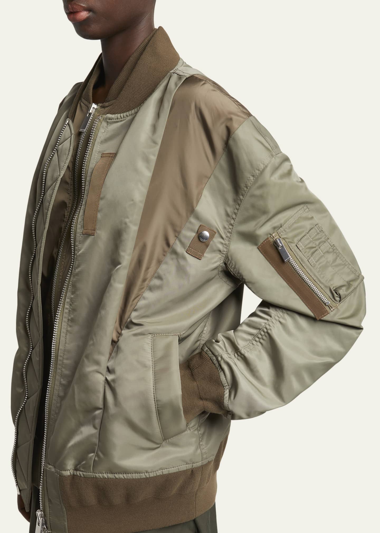 SACAI Grosgrain Insert Nylon Bomber Jacket Image 5 of 5