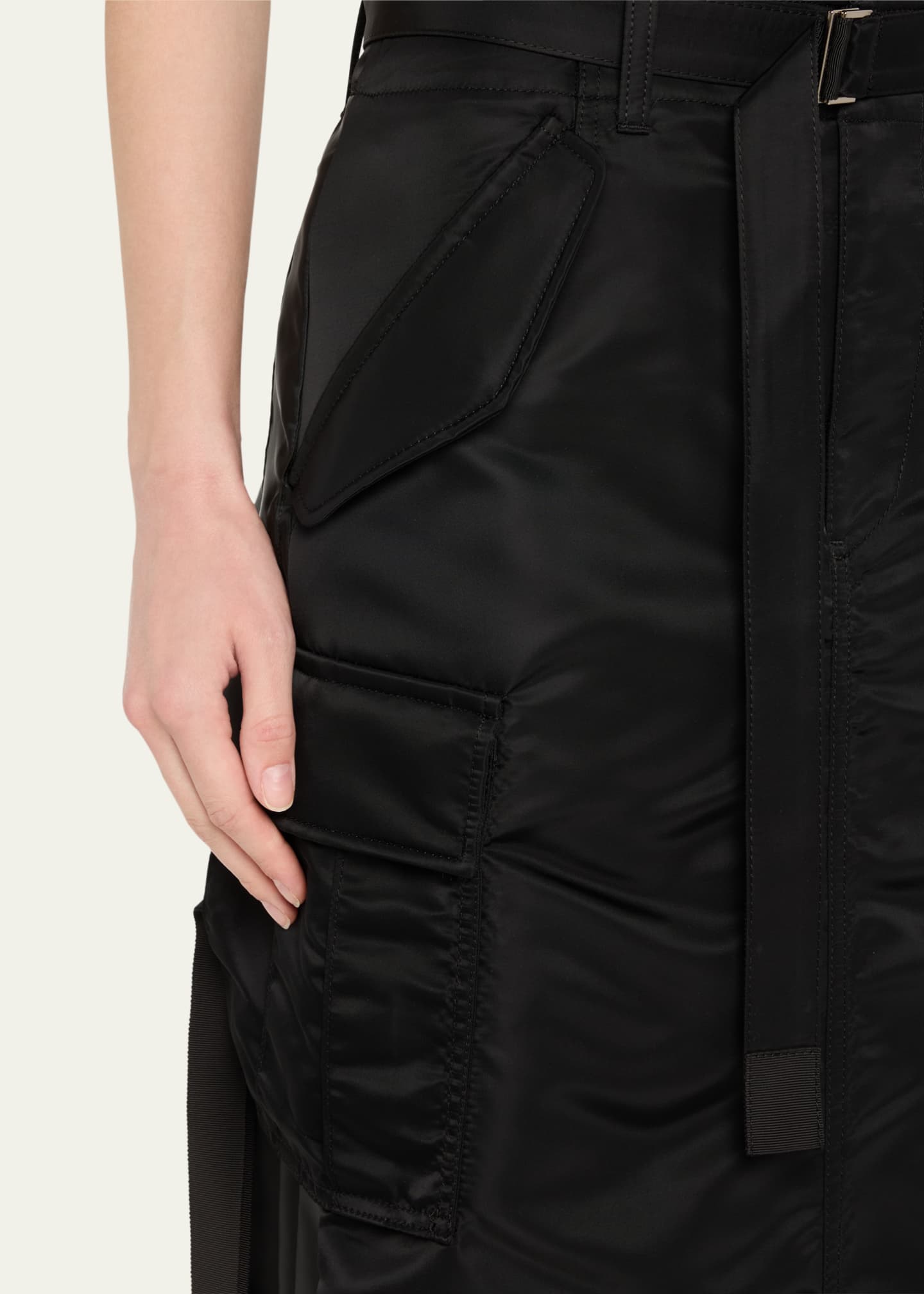 m*o様 sacai Shirting Skirt Sacai Pleated Mixed Media Midi Skirt | Nordstrom