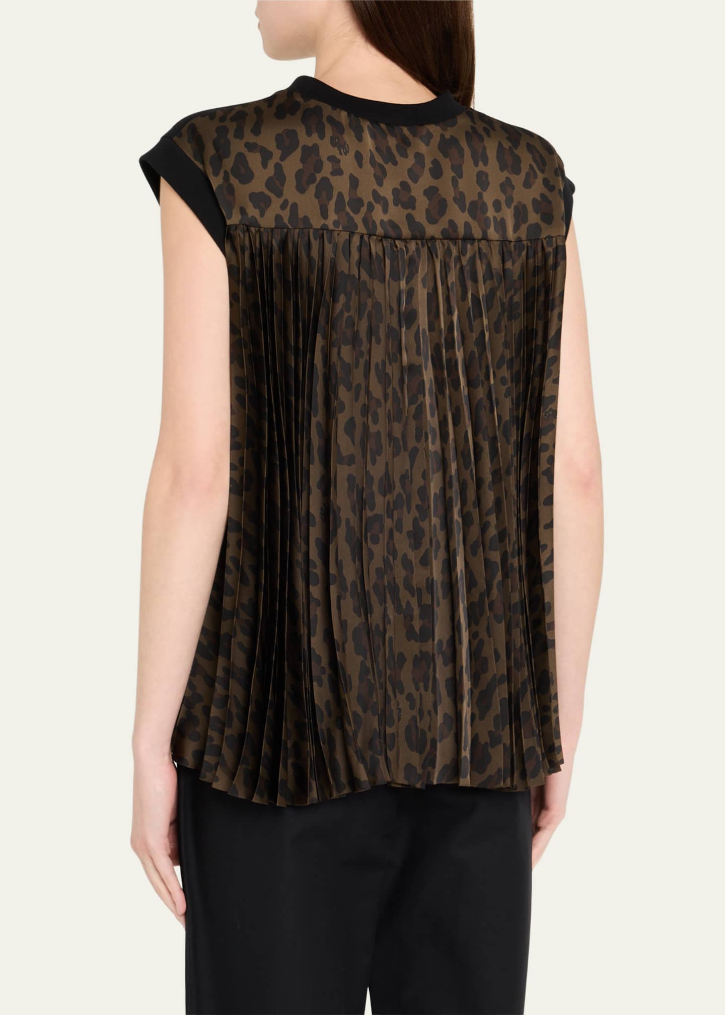 Leopard Pleated Back Muscle Tee - Thumbnail 3