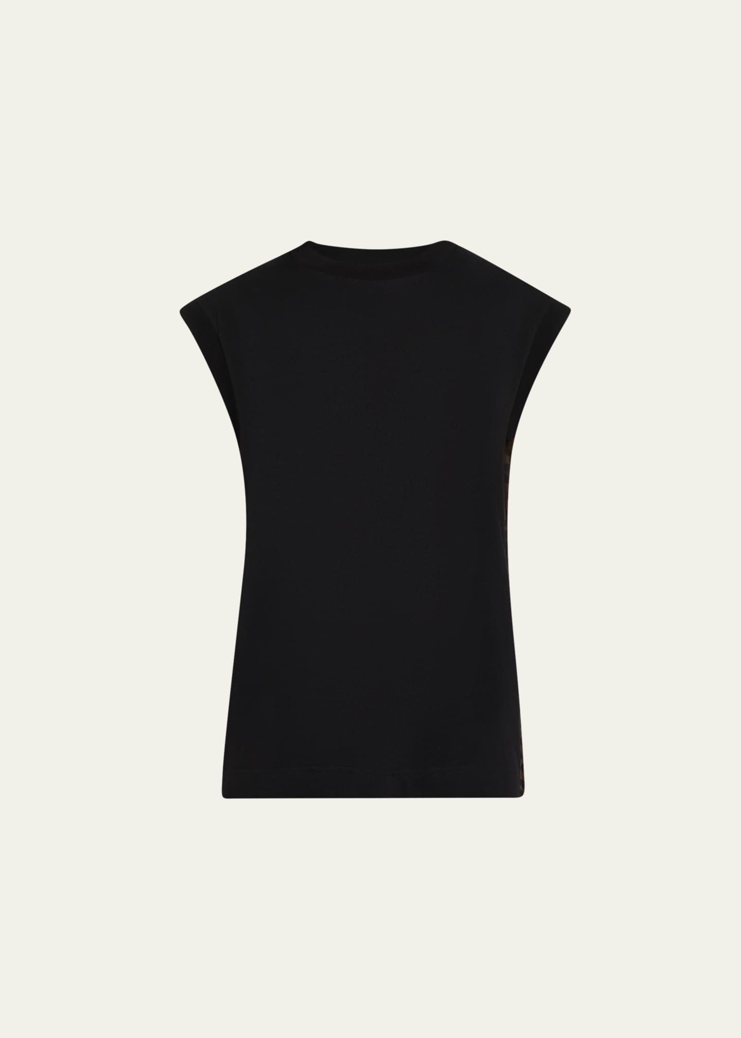 Leopard Pleated Back Muscle Tee