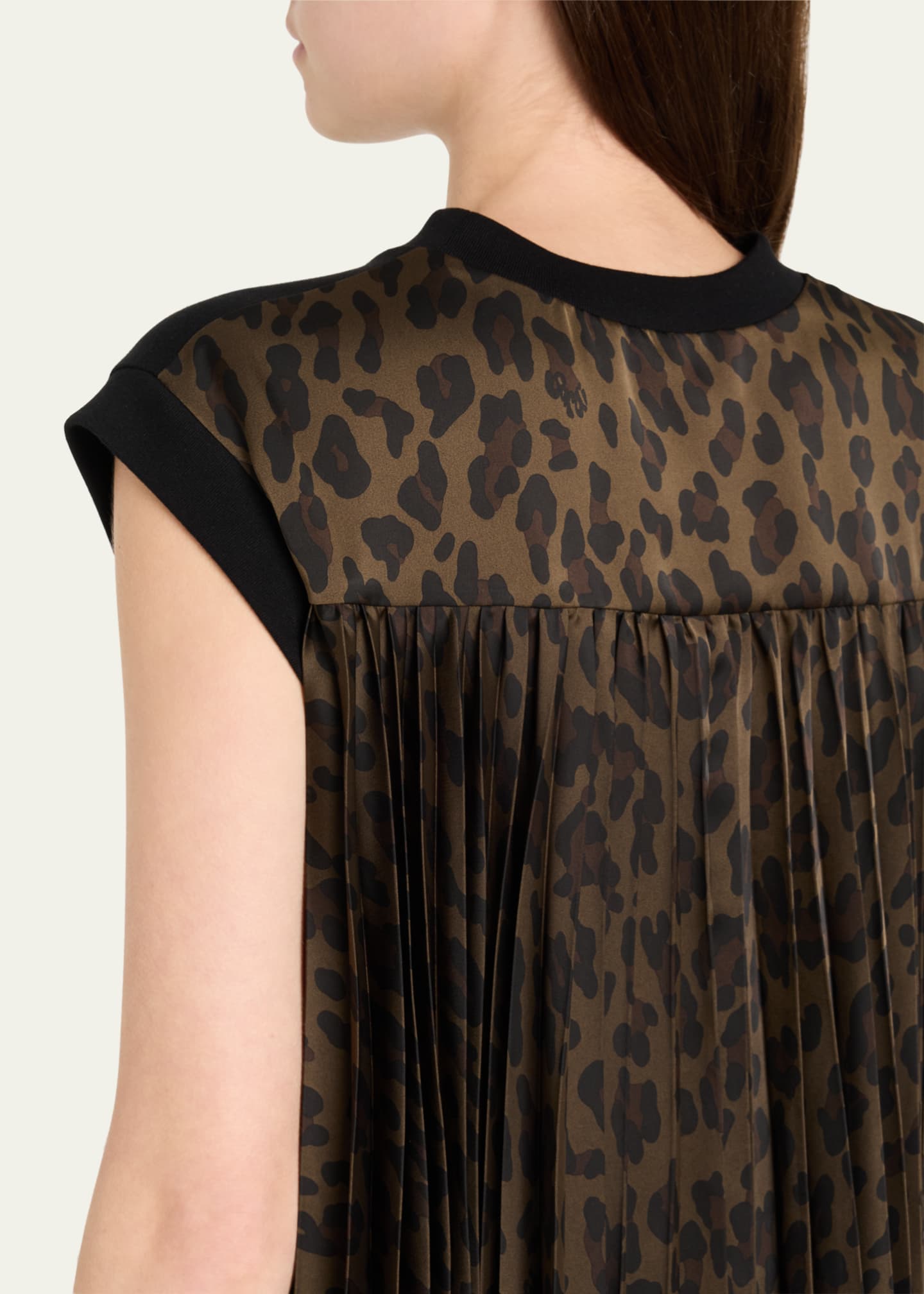 Leopard Pleated Back Muscle Tee - Thumbnail 5