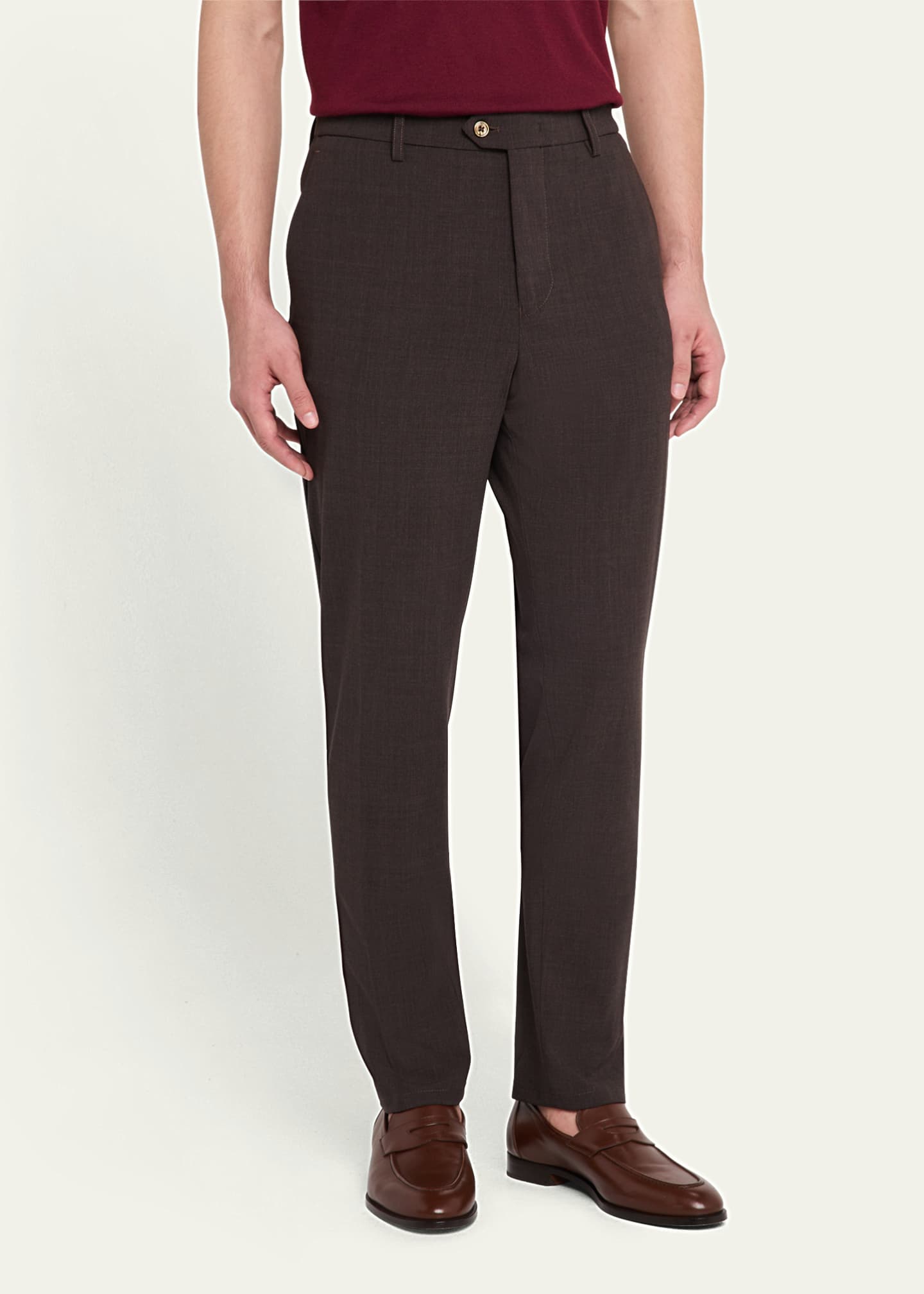Marco Pescarolo Men's Super 160s Wool Crepe Trousers Image 4 of 5