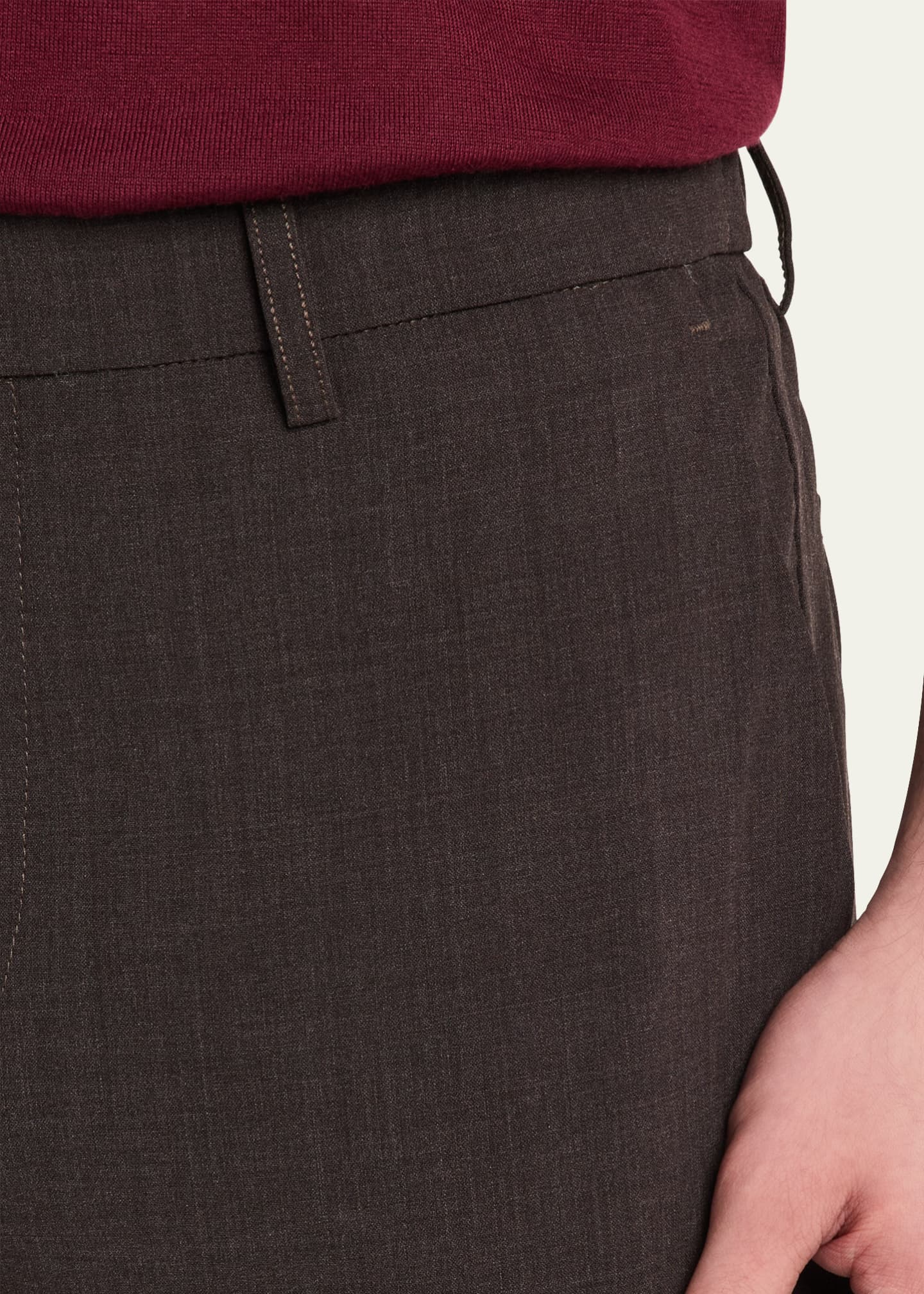 Marco Pescarolo Men's Super 160s Wool Crepe Trousers Image 5 of 5