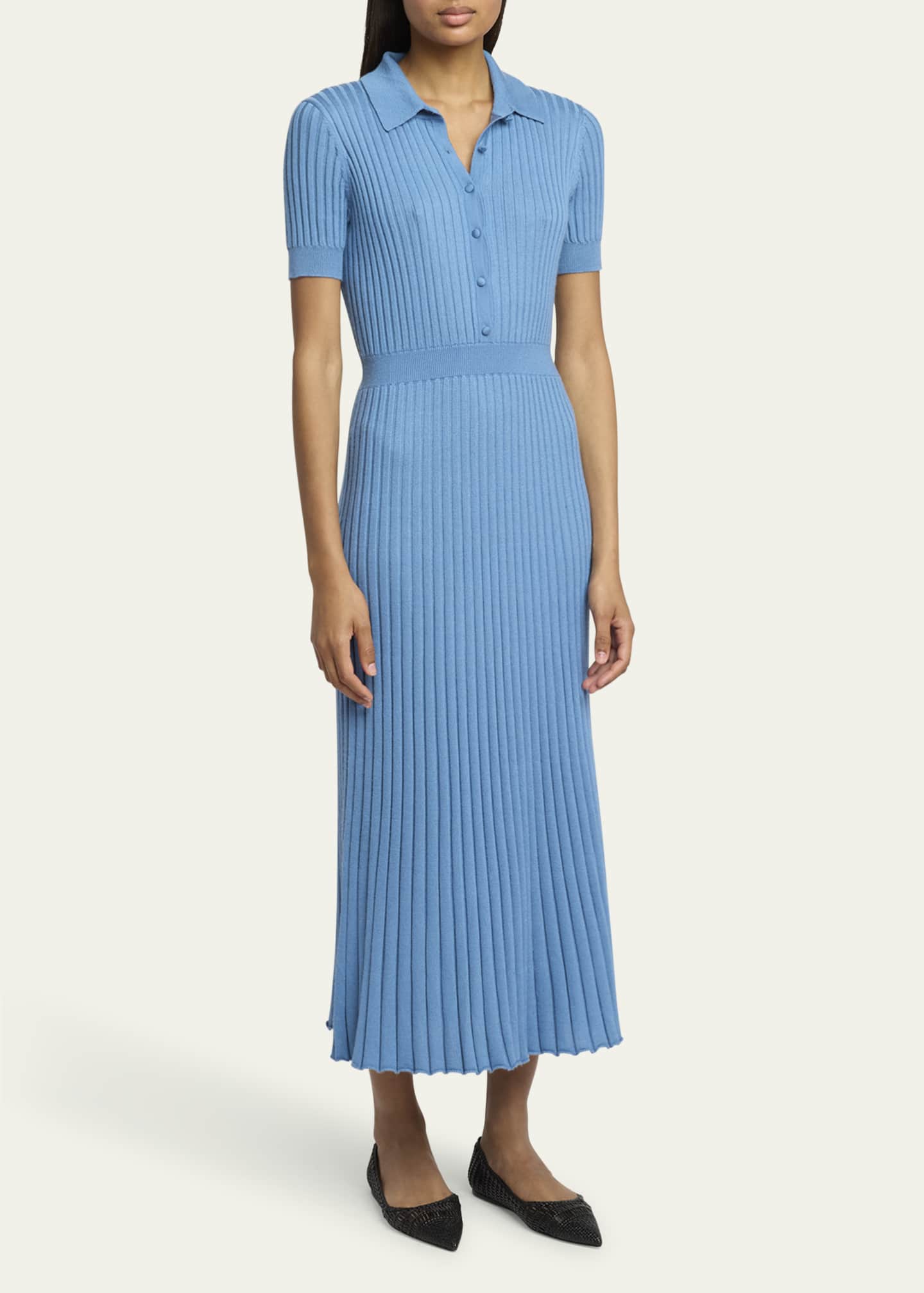 Gabriela Hearst Amor Ribbed Cashmere Midi Dress Image 4 of 5