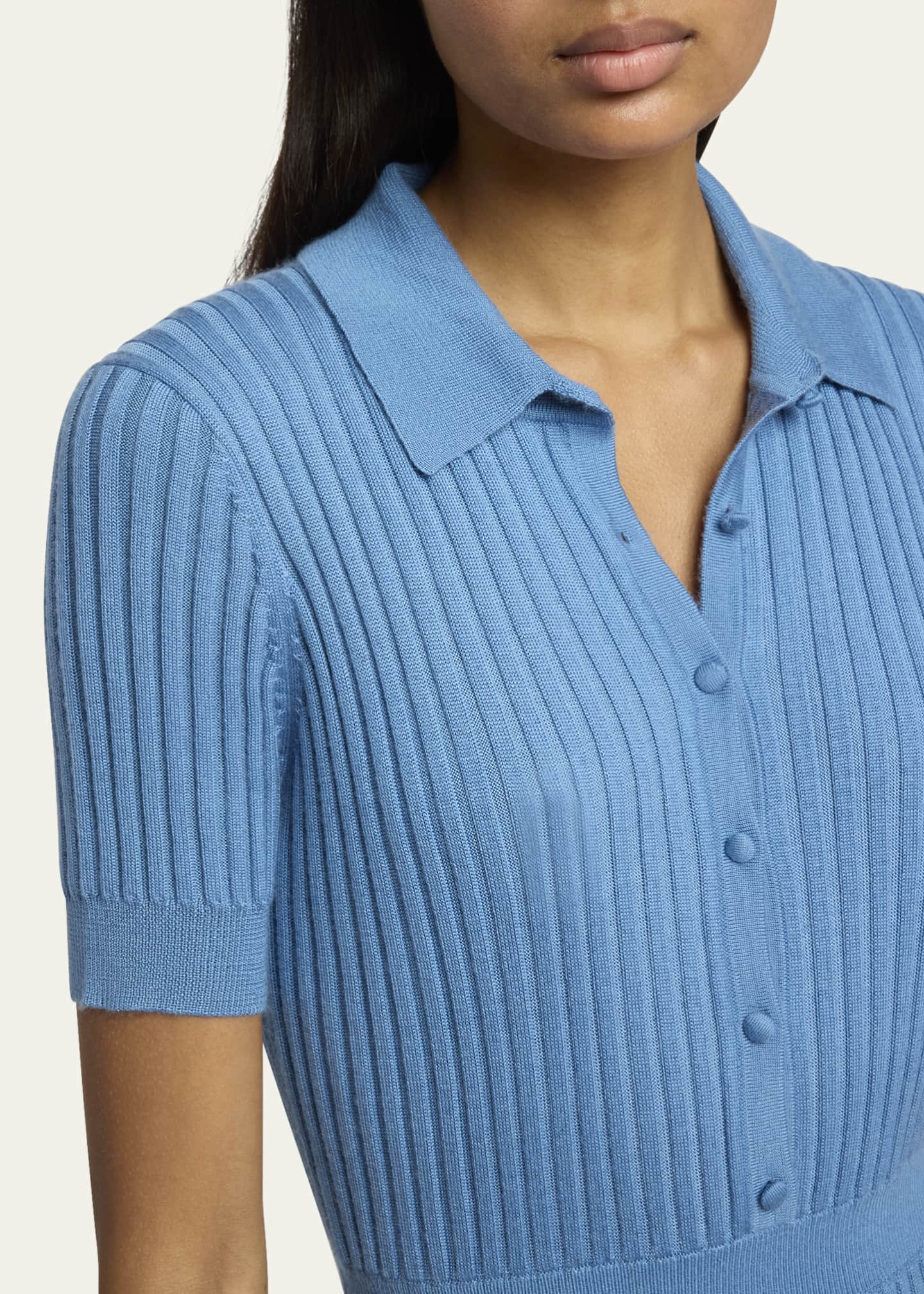 Gabriela Hearst Amor Ribbed Cashmere Midi Dress Image 5 of 5