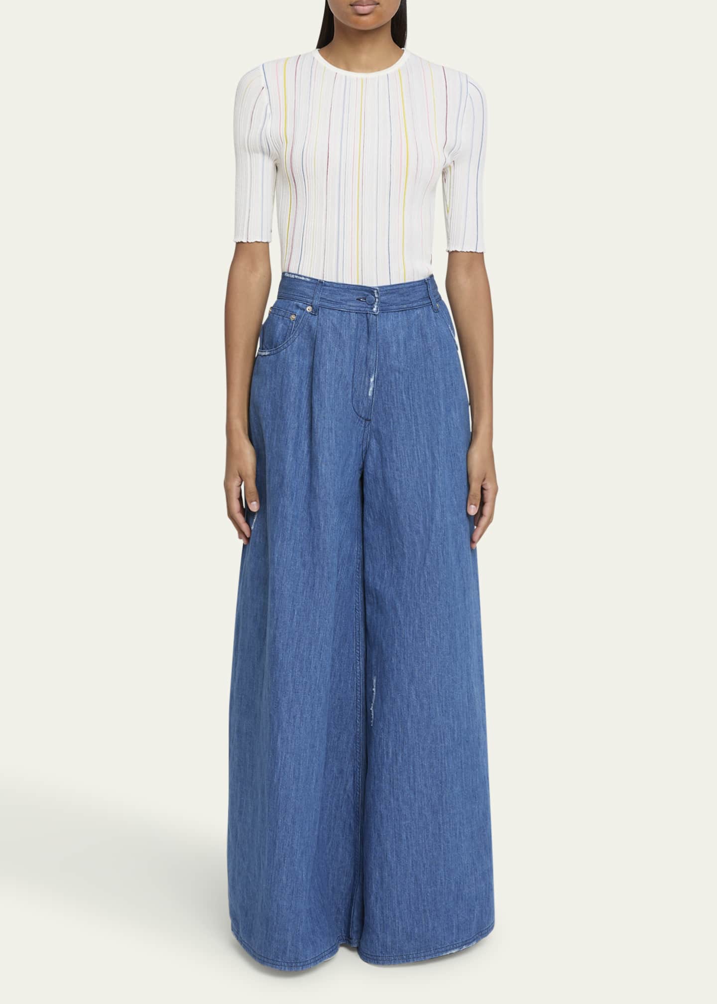 Gabriela Hearst Fitz Stripe Wool Top Image 2 of 5