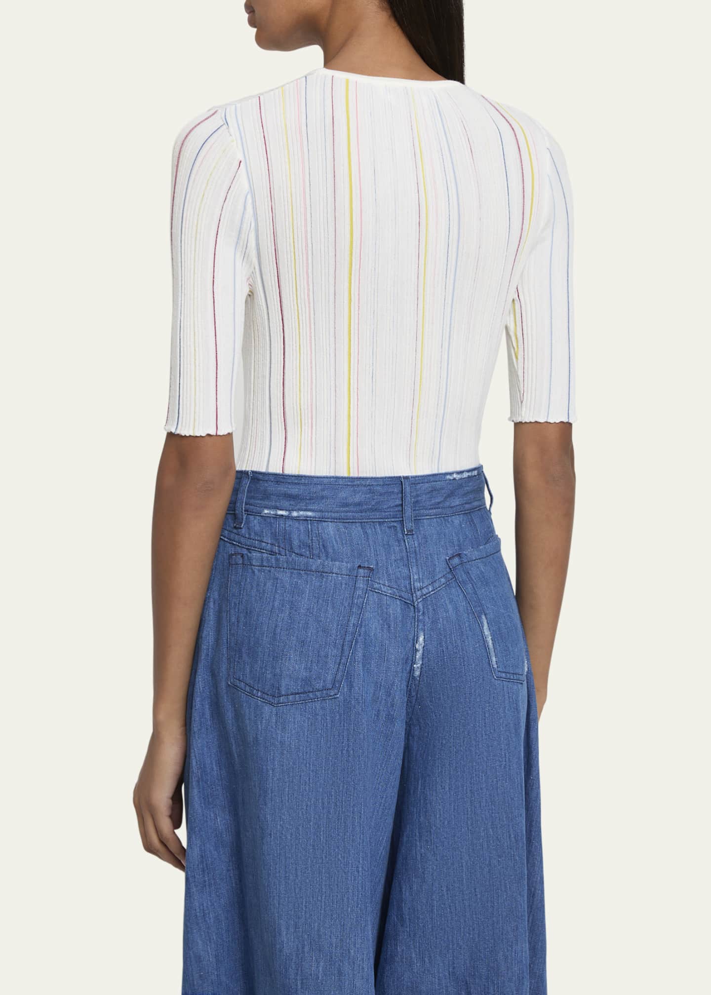 Gabriela Hearst Fitz Stripe Wool Top Image 3 of 5