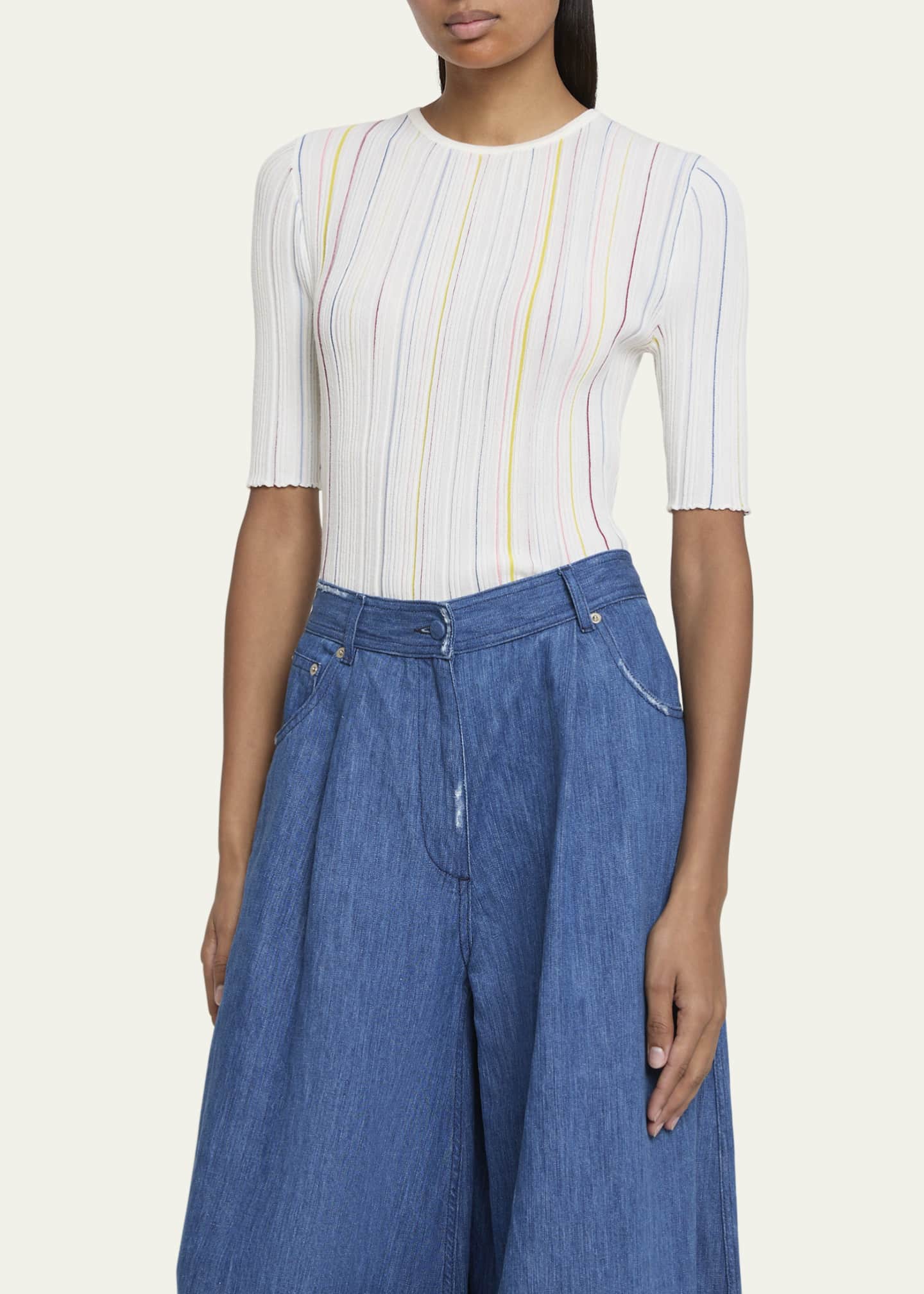 Gabriela Hearst Fitz Stripe Wool Top Image 4 of 5