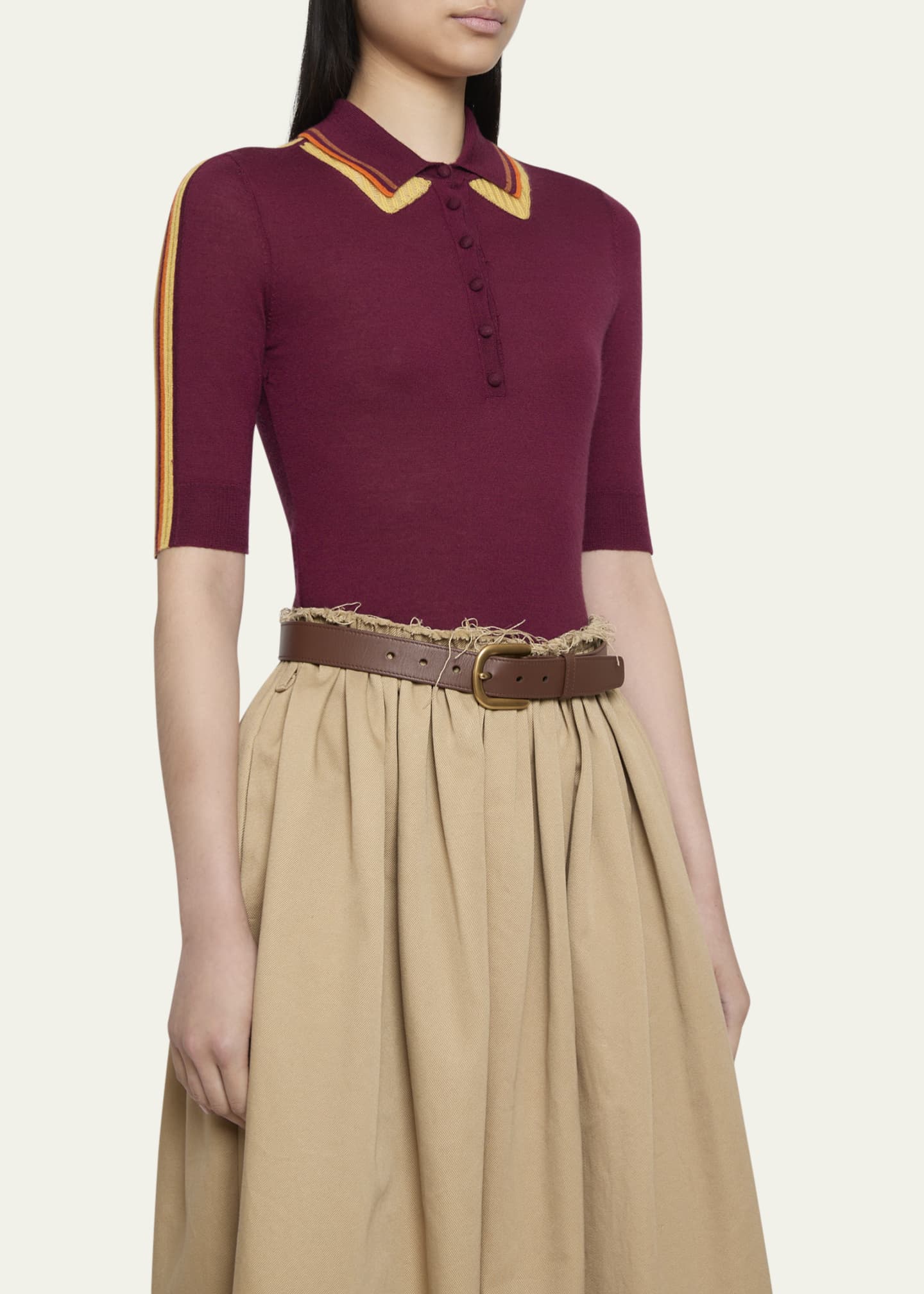 Gabriela Hearst Wendelyn Cashmere-Silk Polo Top Image 4 of 5