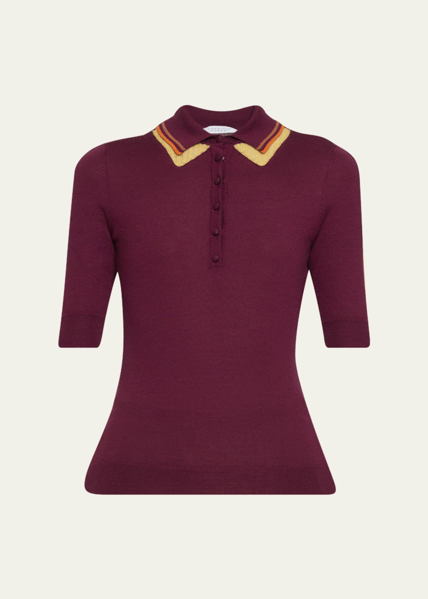 Gabriela Hearst Wendelyn Cashmere-Silk Polo Top Image 1 of 5