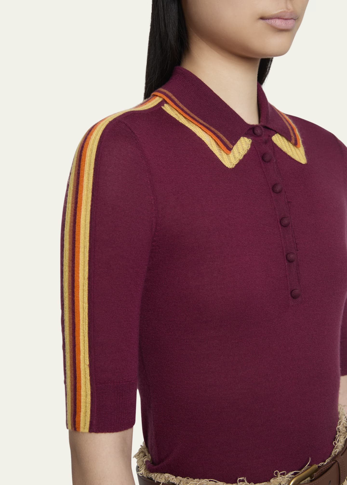 Gabriela Hearst Wendelyn Cashmere-Silk Polo Top Image 5 of 5