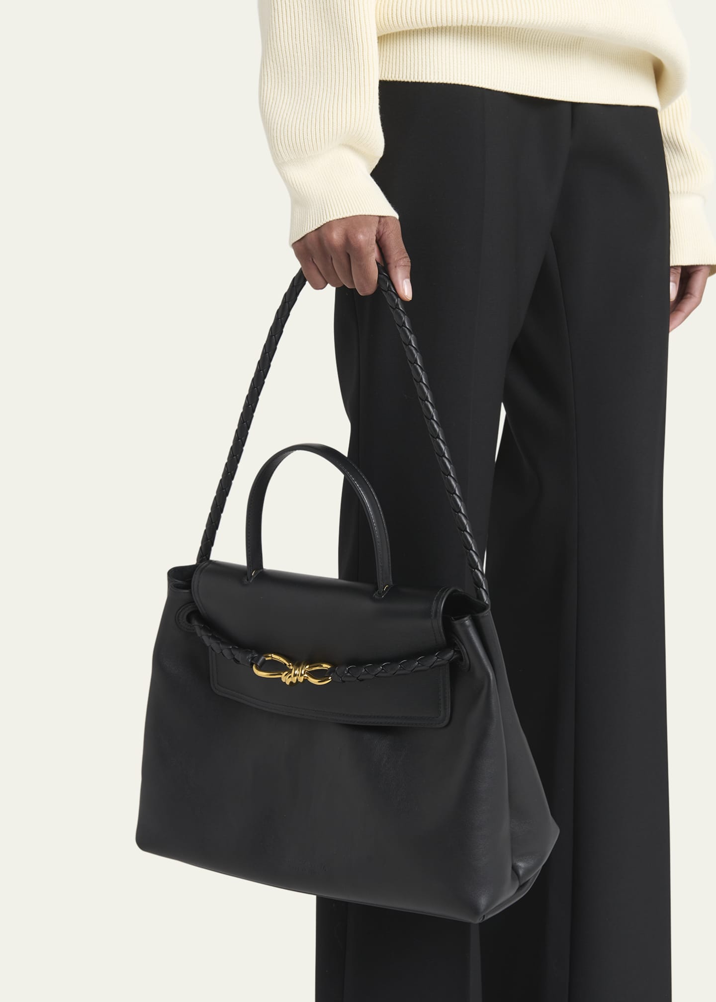 Bottega Veneta Andiamo Medium Leather Top-Handle Bag Image 2 of 6