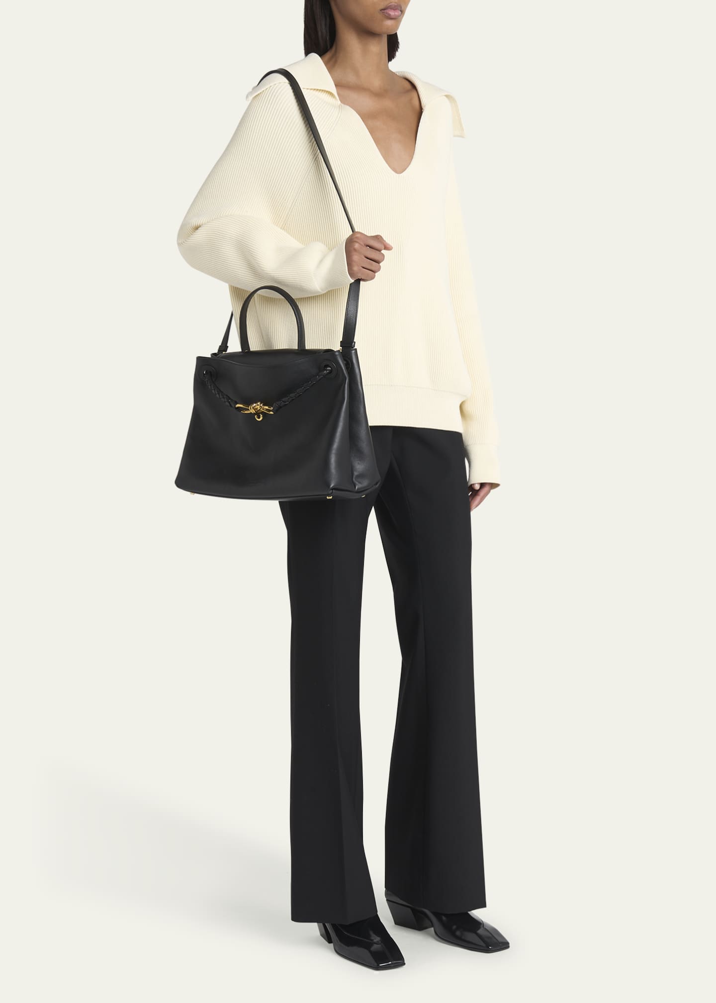 Bottega Veneta Andiamo Medium Leather Top-Handle Bag Image 5 of 6