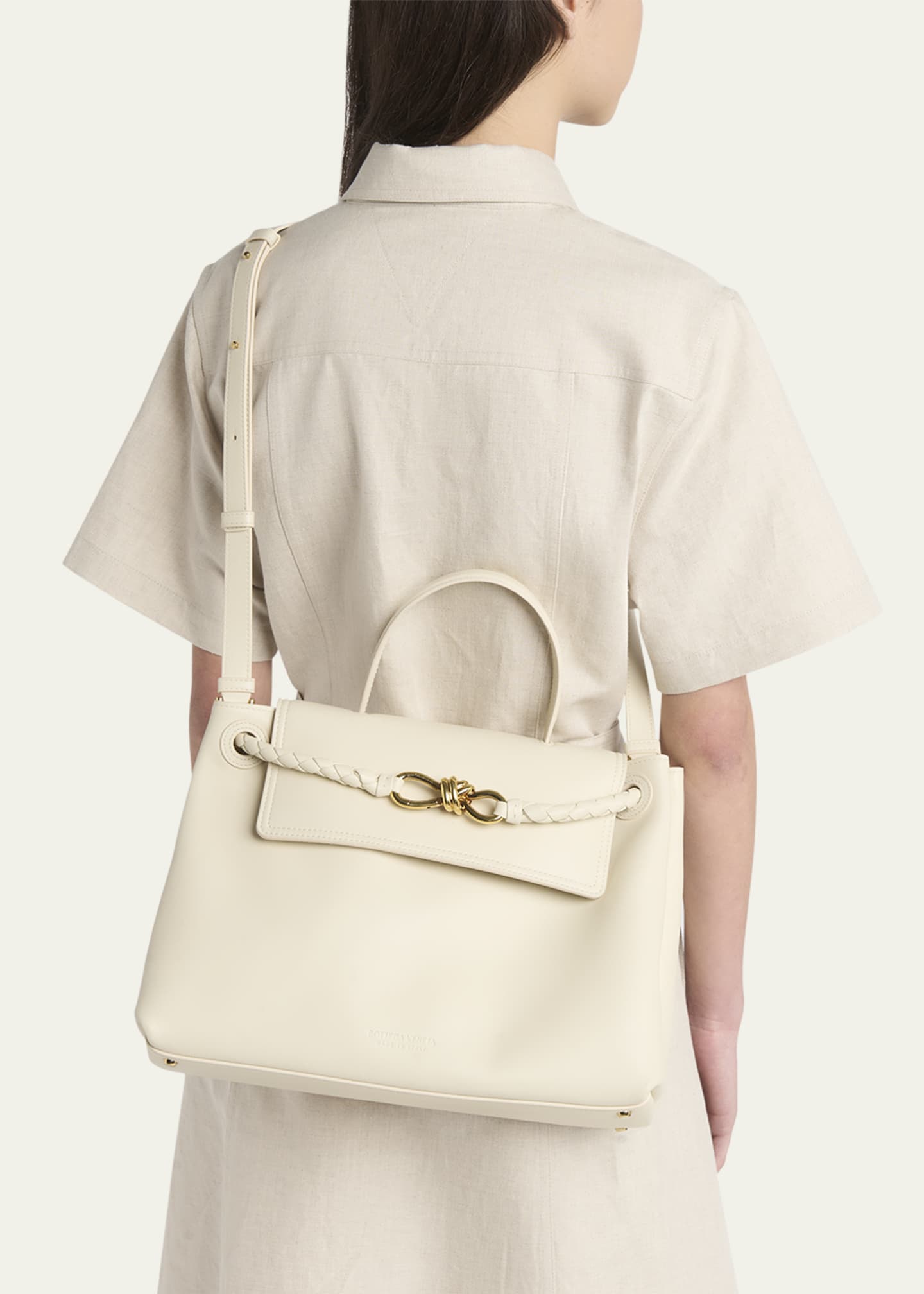 Bottega Veneta Andiamo Medium Leather Top-Handle Bag
