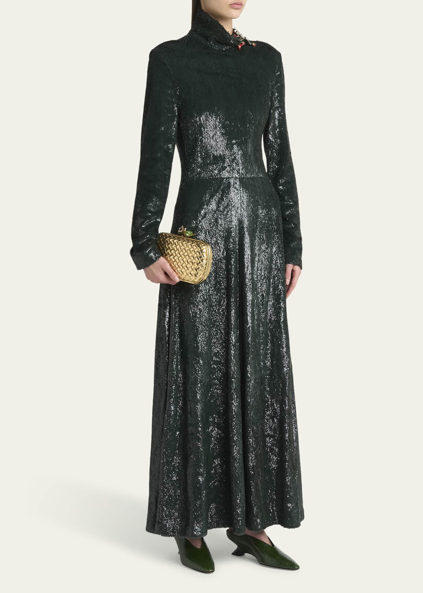 Bottega Veneta Knot Flower Metallic Leather Minaudiere Image 5 of 6