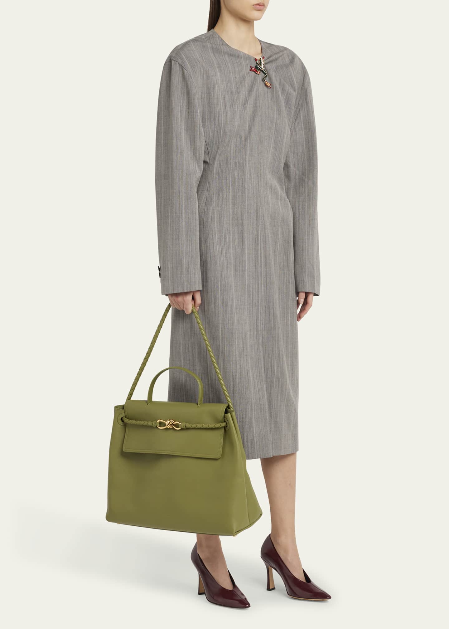Bottega Veneta Andiamo Large Leather Top-Handle Bag Image 5 of 6