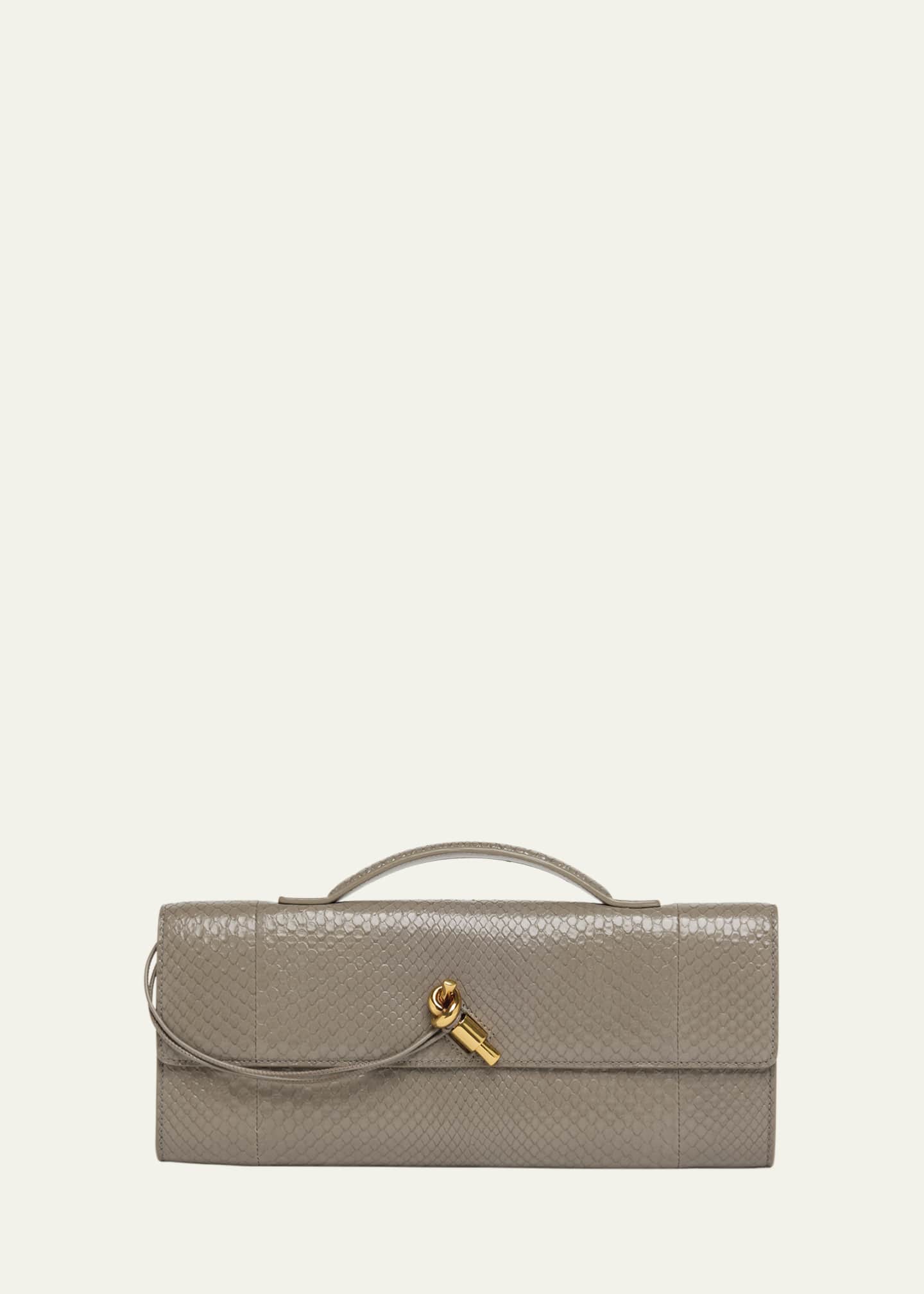 Bottega Veneta Andiamo Python Long Clutch Bag Image 1 of 6