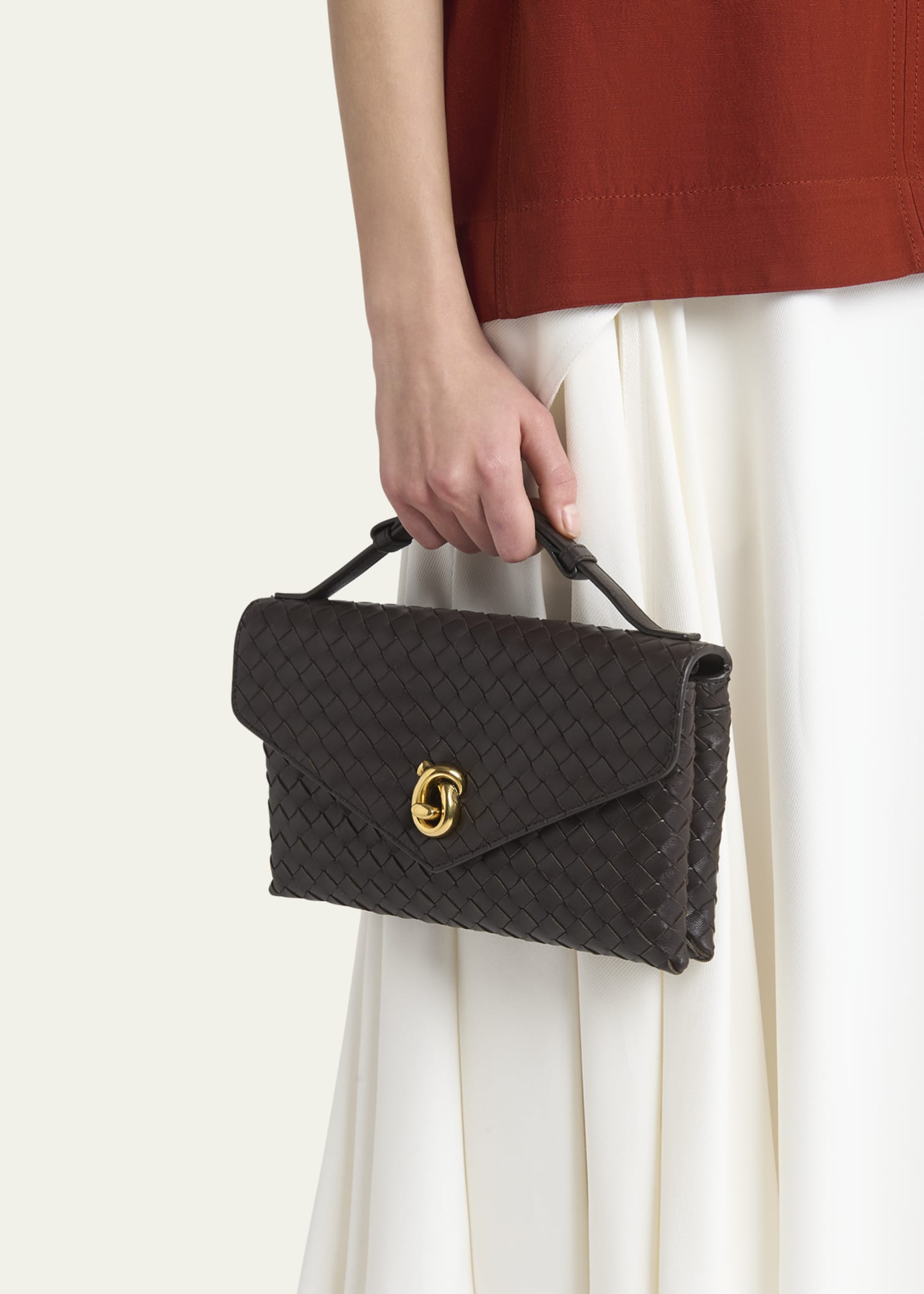 Bottega Veneta Knot Lock Leather Top-Handle Bag Image 2 of 6