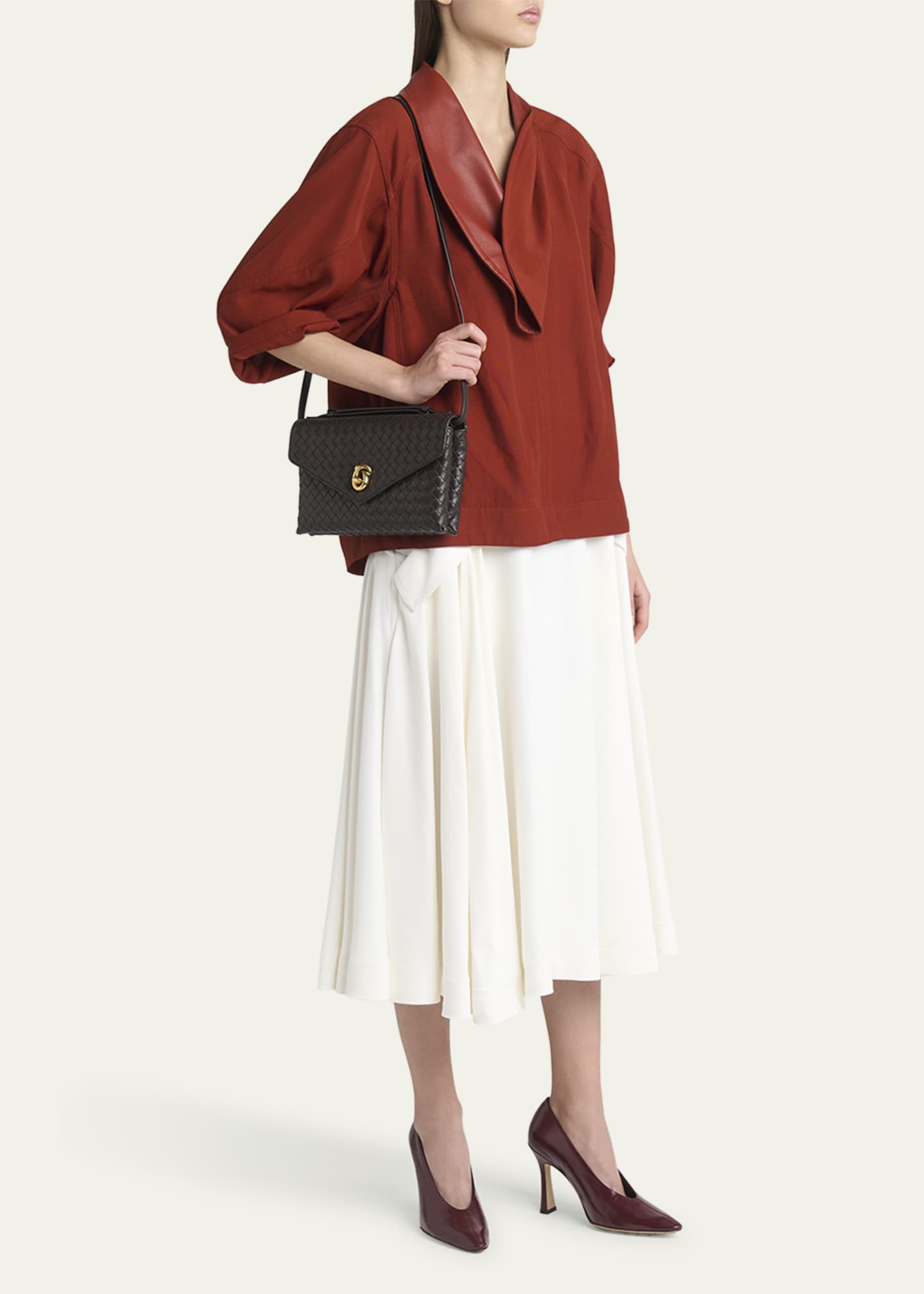 Bottega Veneta Knot Lock Leather Top-Handle Bag Image 5 of 6