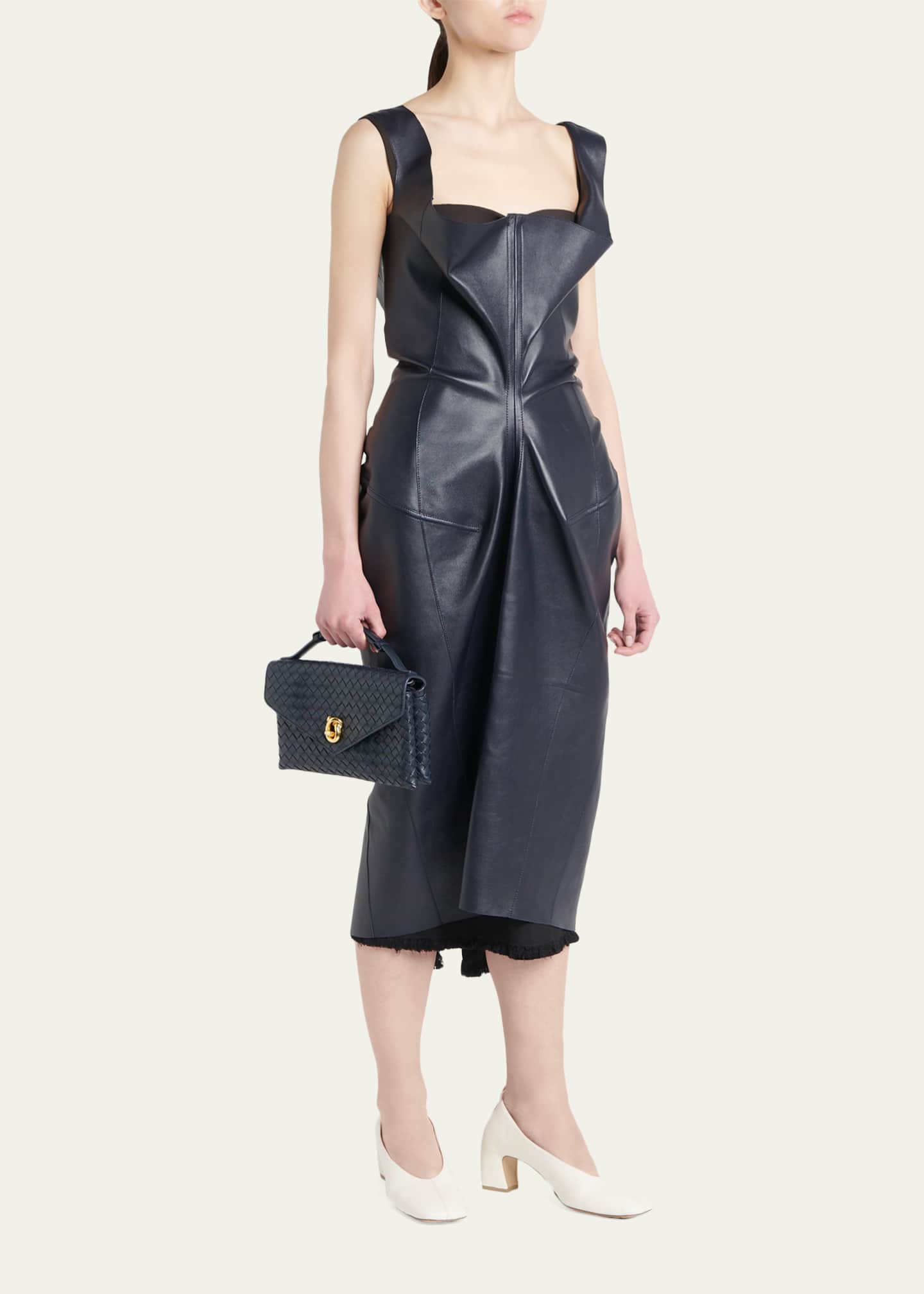 chinese dress ladies 08 Bottega Veneta Leather & Silk Dress | S main image 1