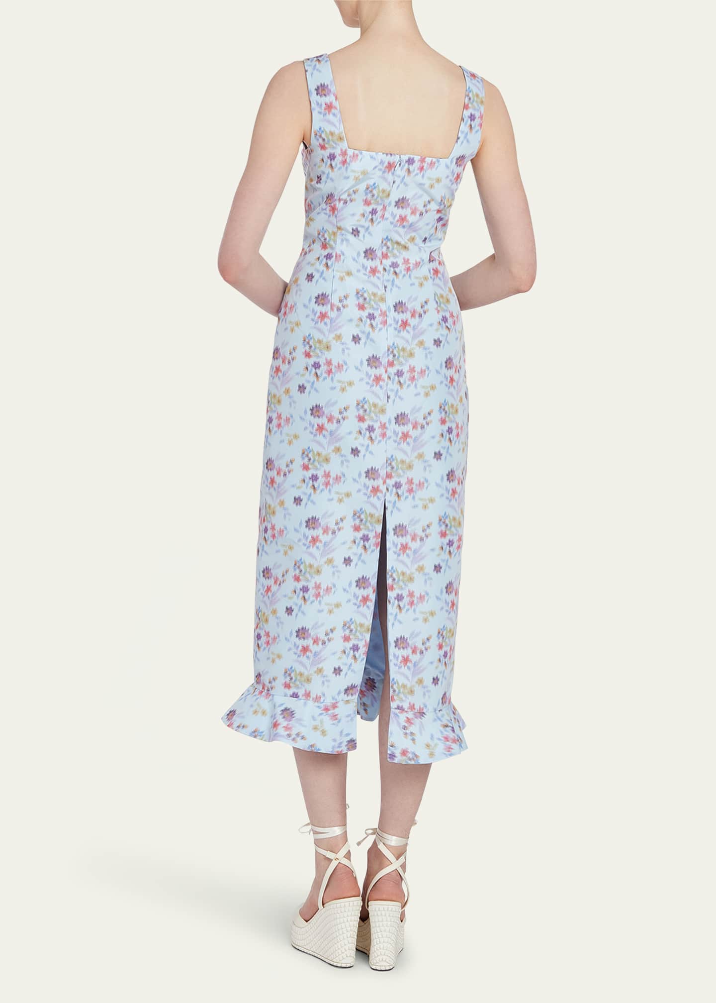 Markarian Tabitha Floral Ikat Corset Flounce Hem Dress Image 3 of 3