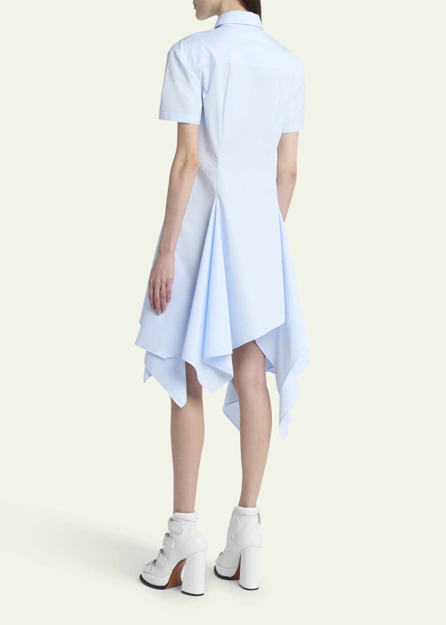McQueen Asymmetric Poplin Shirtdress Image 3 of 5