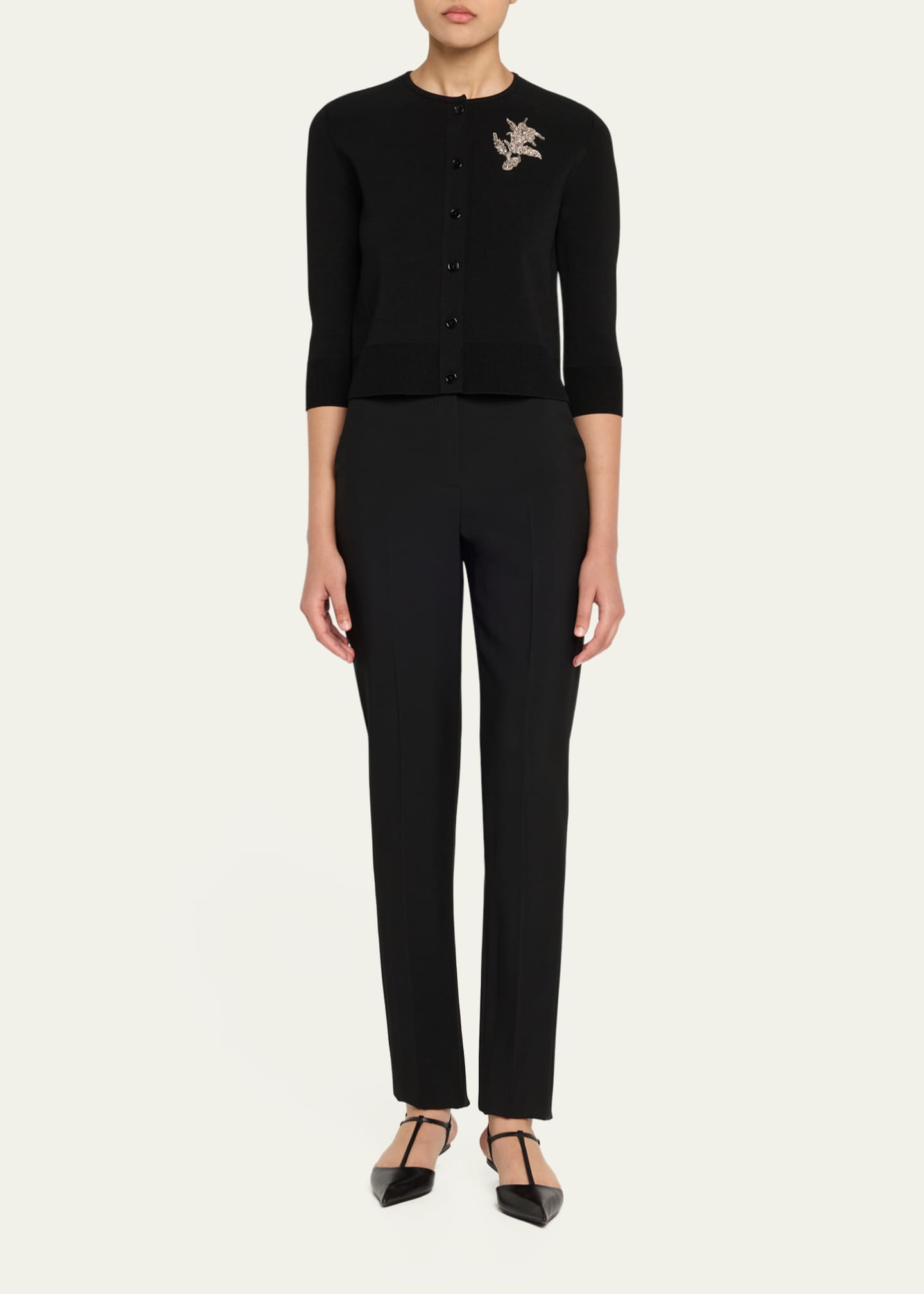 McQueen Floral Crystal Knit Cardigan Image 2 of 5
