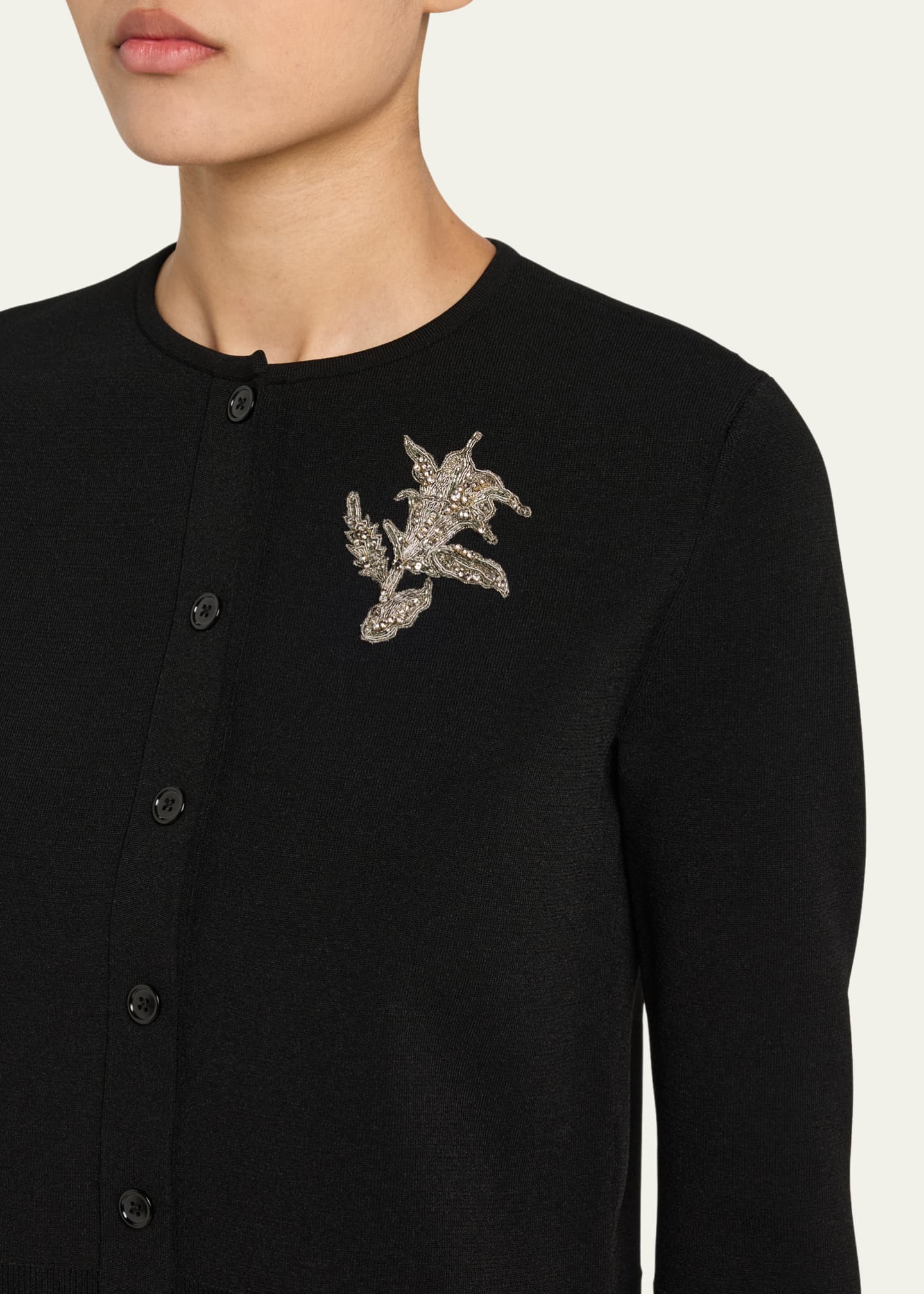 McQueen Floral Crystal Knit Cardigan Image 5 of 5